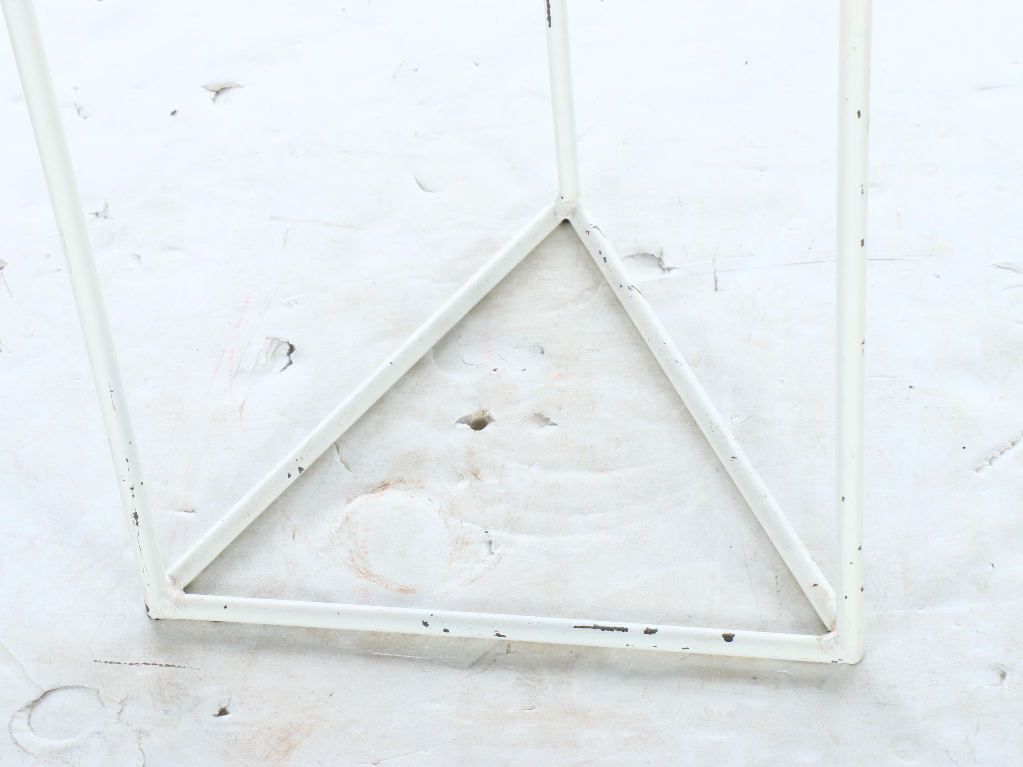 Postmodern Style Textured Vase on Metal Stand, Mid to Late 20th Century