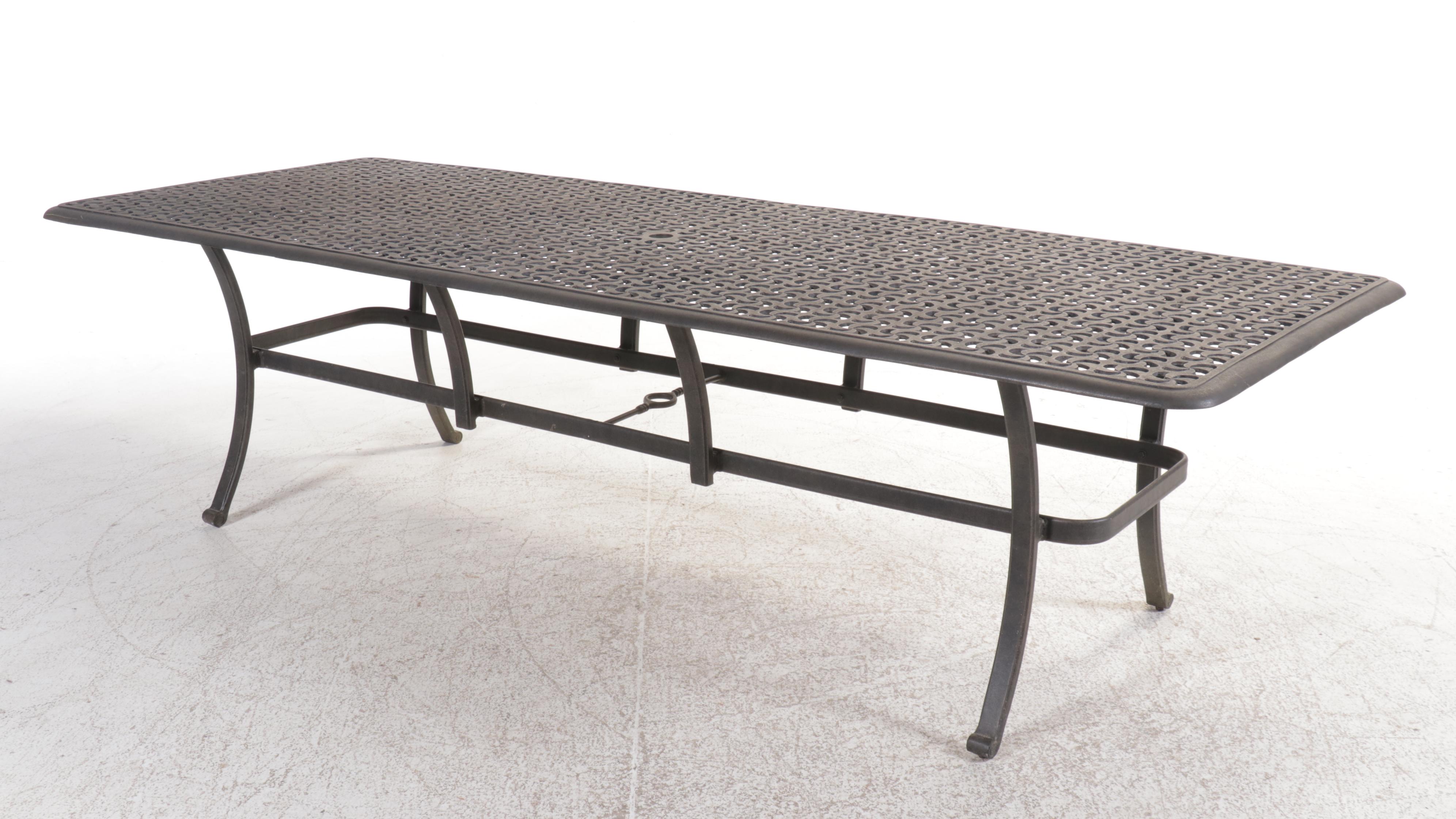 Metal Patio Dining Table and Ten Chairs