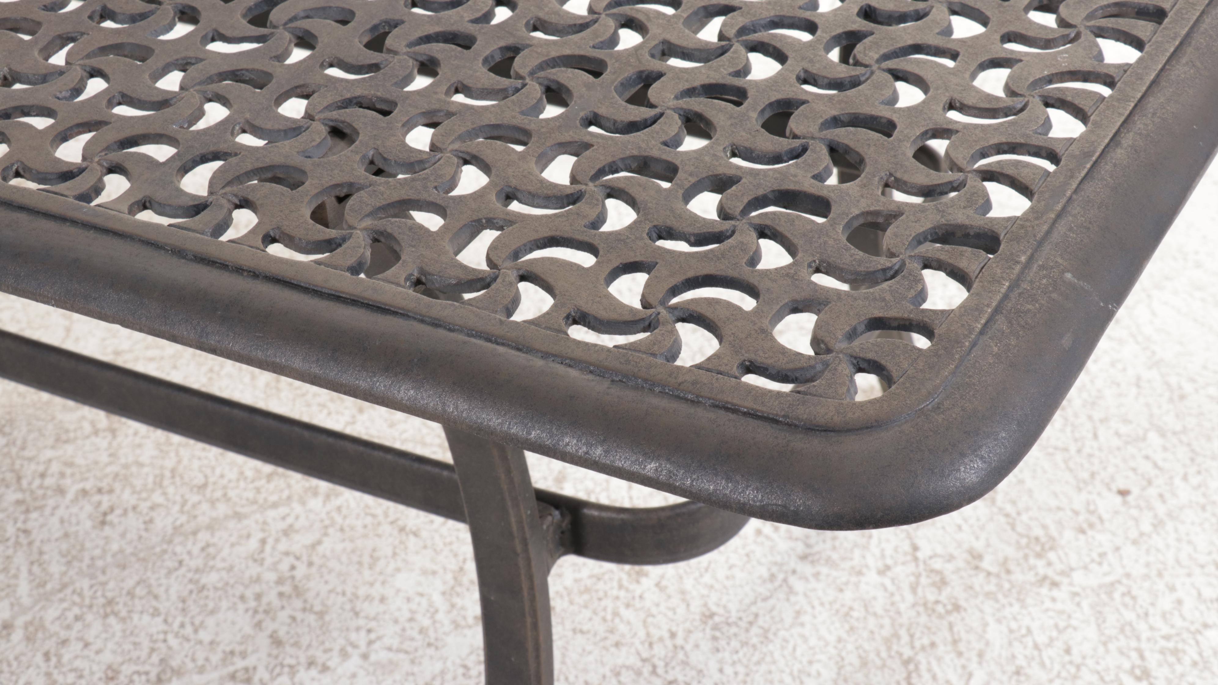 Metal Patio Dining Table and Ten Chairs