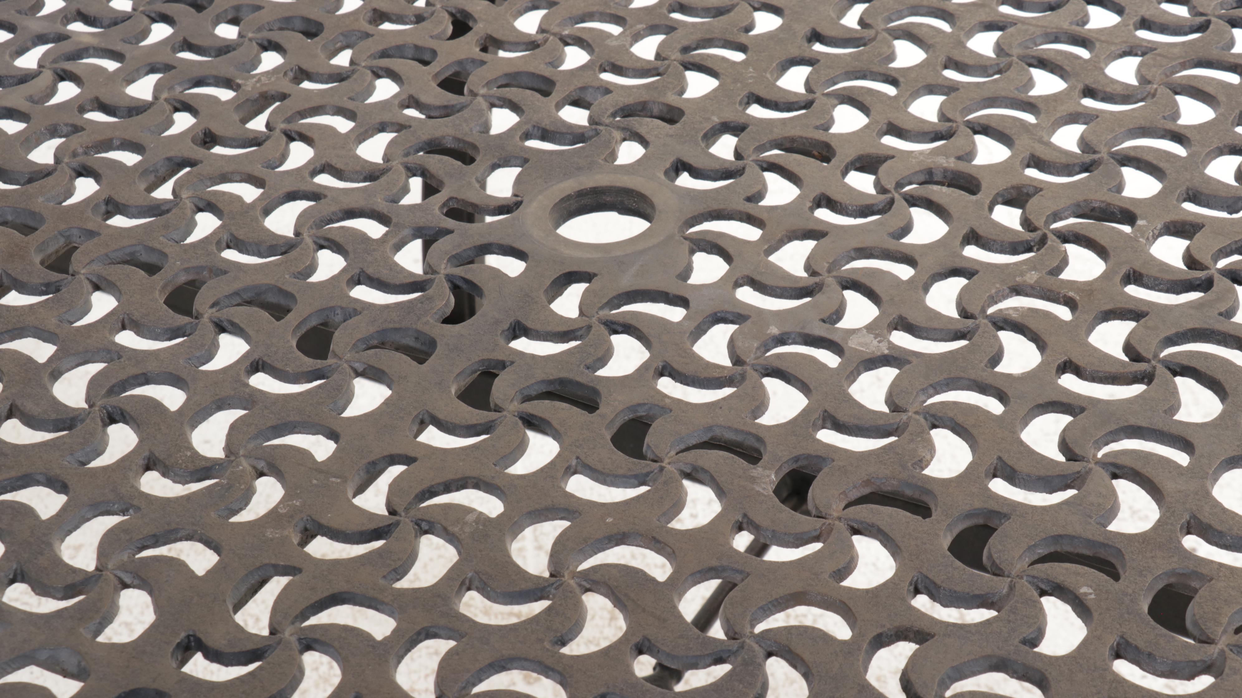 Metal Patio Dining Table and Ten Chairs