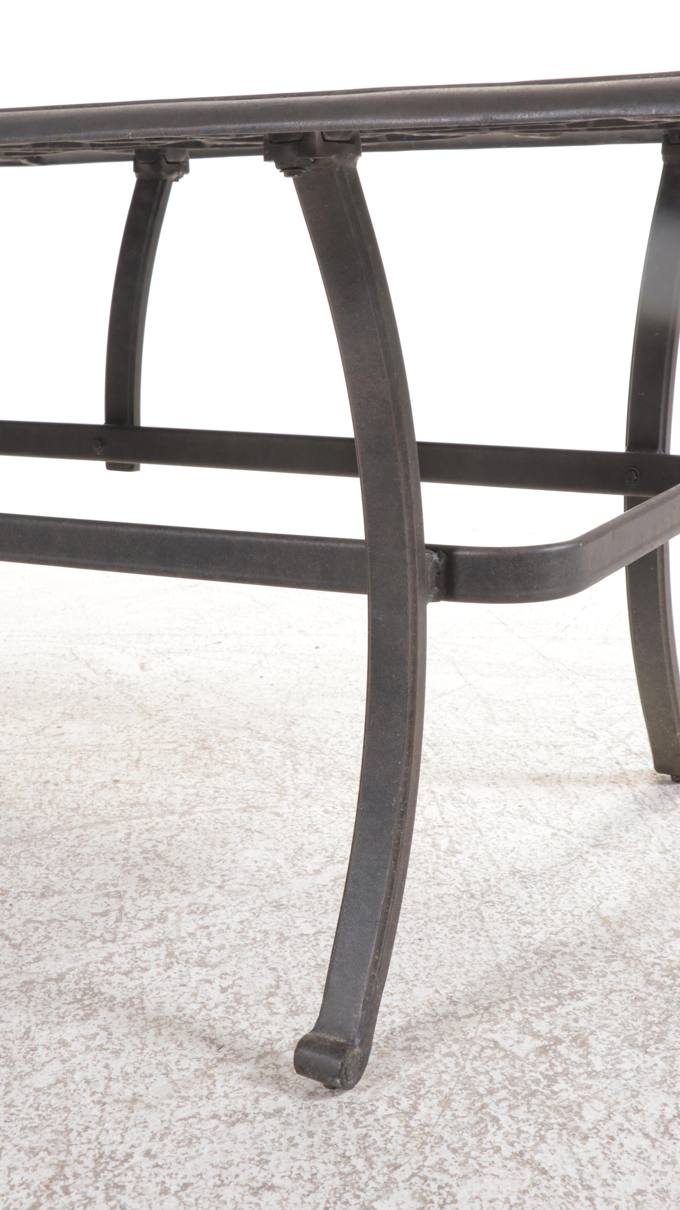 Metal Patio Dining Table and Ten Chairs