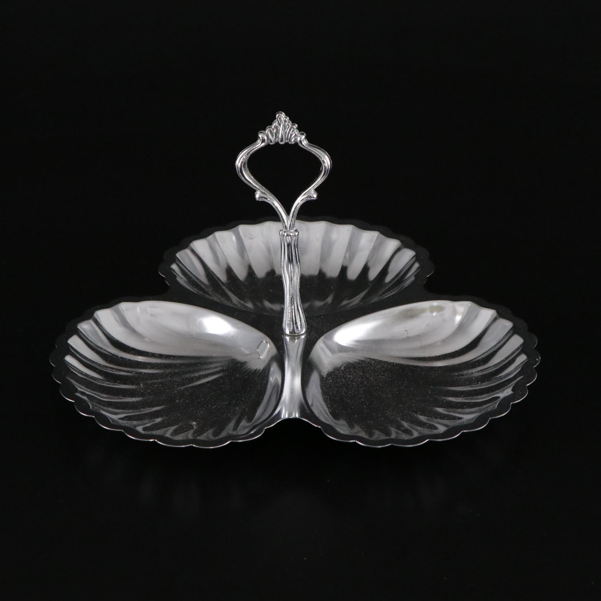 Mid Century Modern Steel Creamer and Sugar Set with Other Serveware