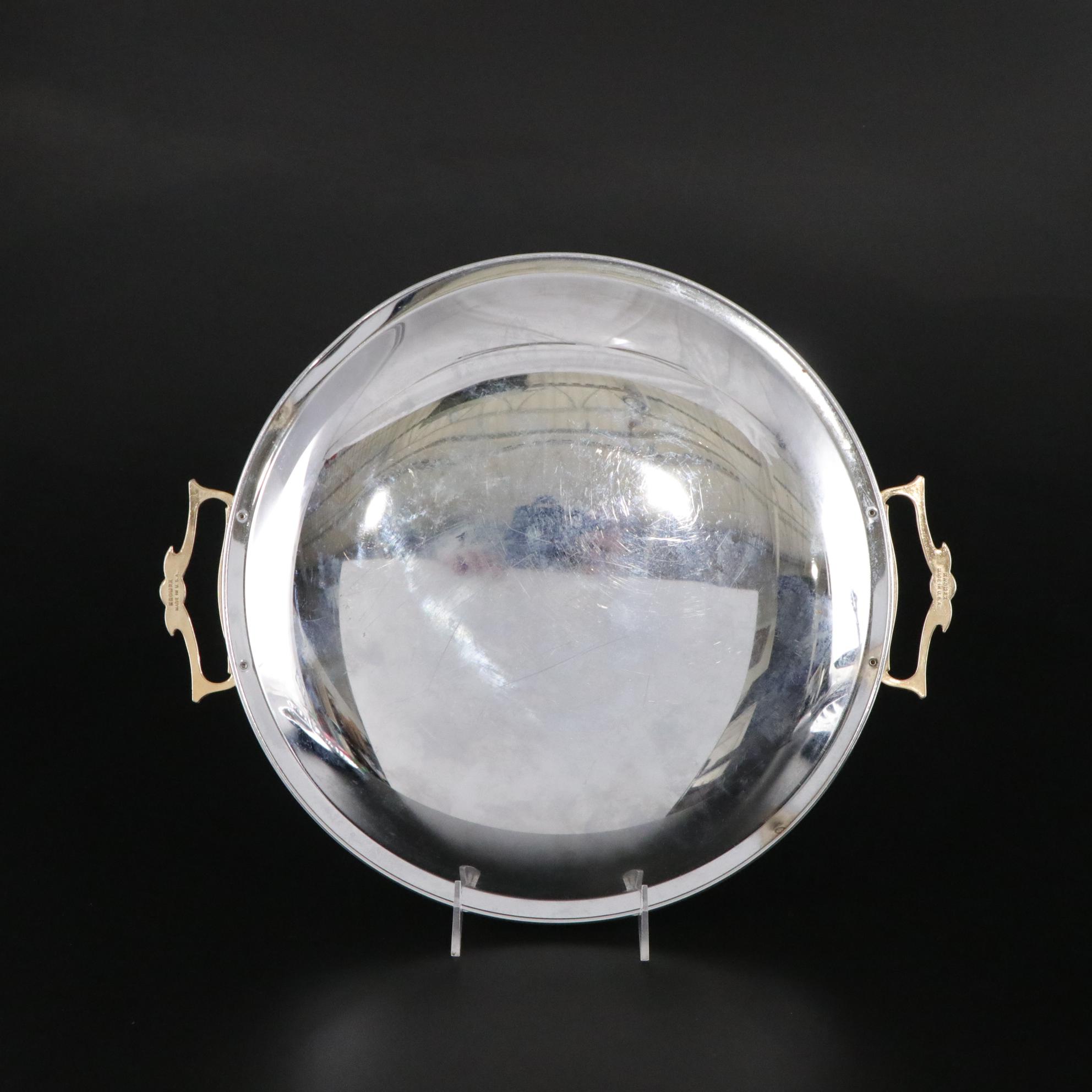 Mid Century Modern Steel Creamer and Sugar Set with Other Serveware