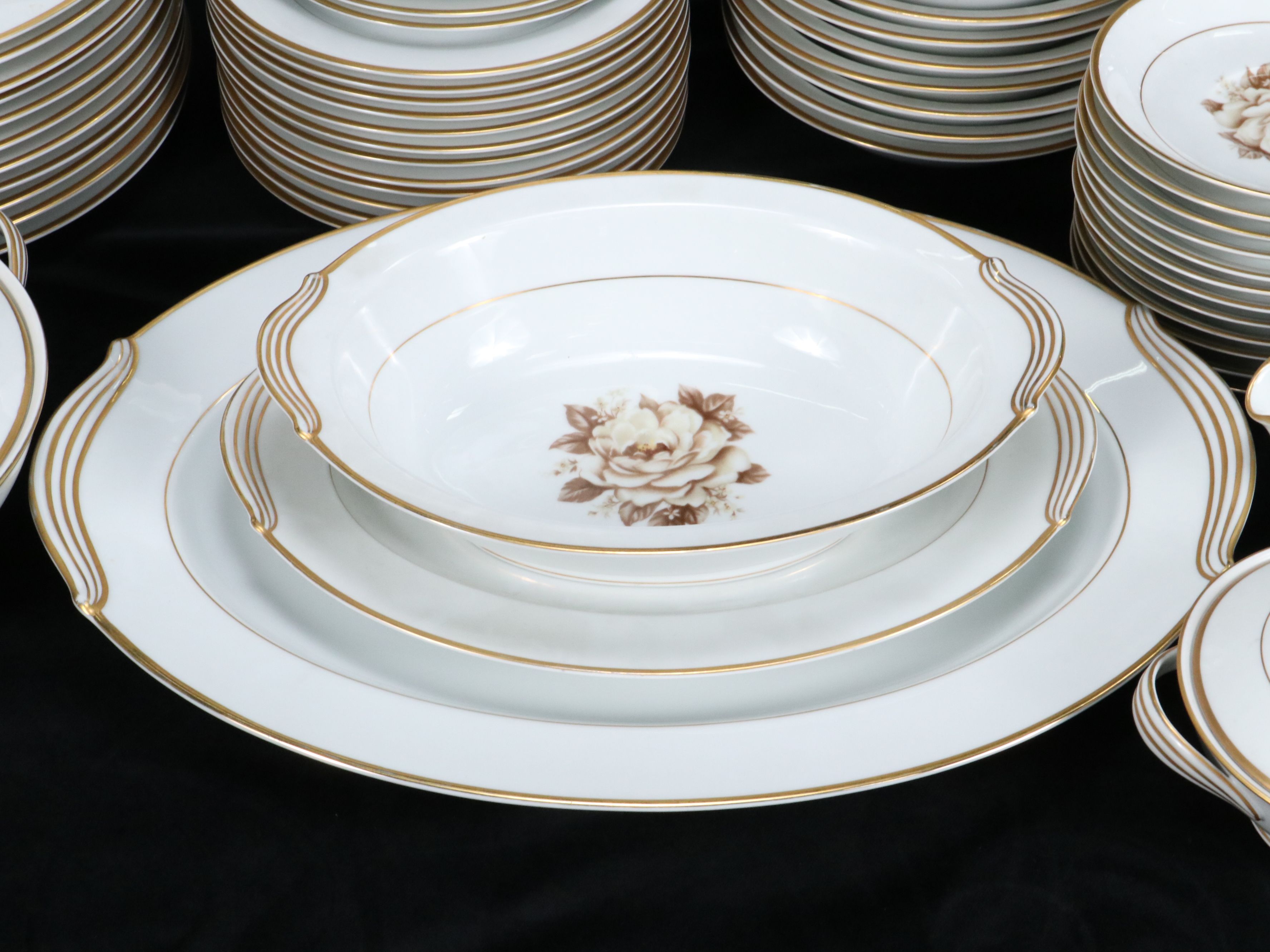 Noritake "Elizabeth" Porcelain Dinnerware and Serving Pieces, 1951–1954