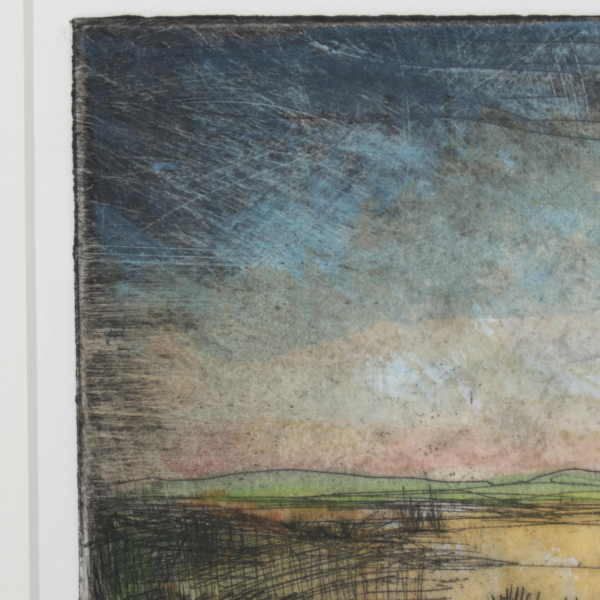 William McCarthy Hand-Colored Etching with Watercolor Landscape, 1996