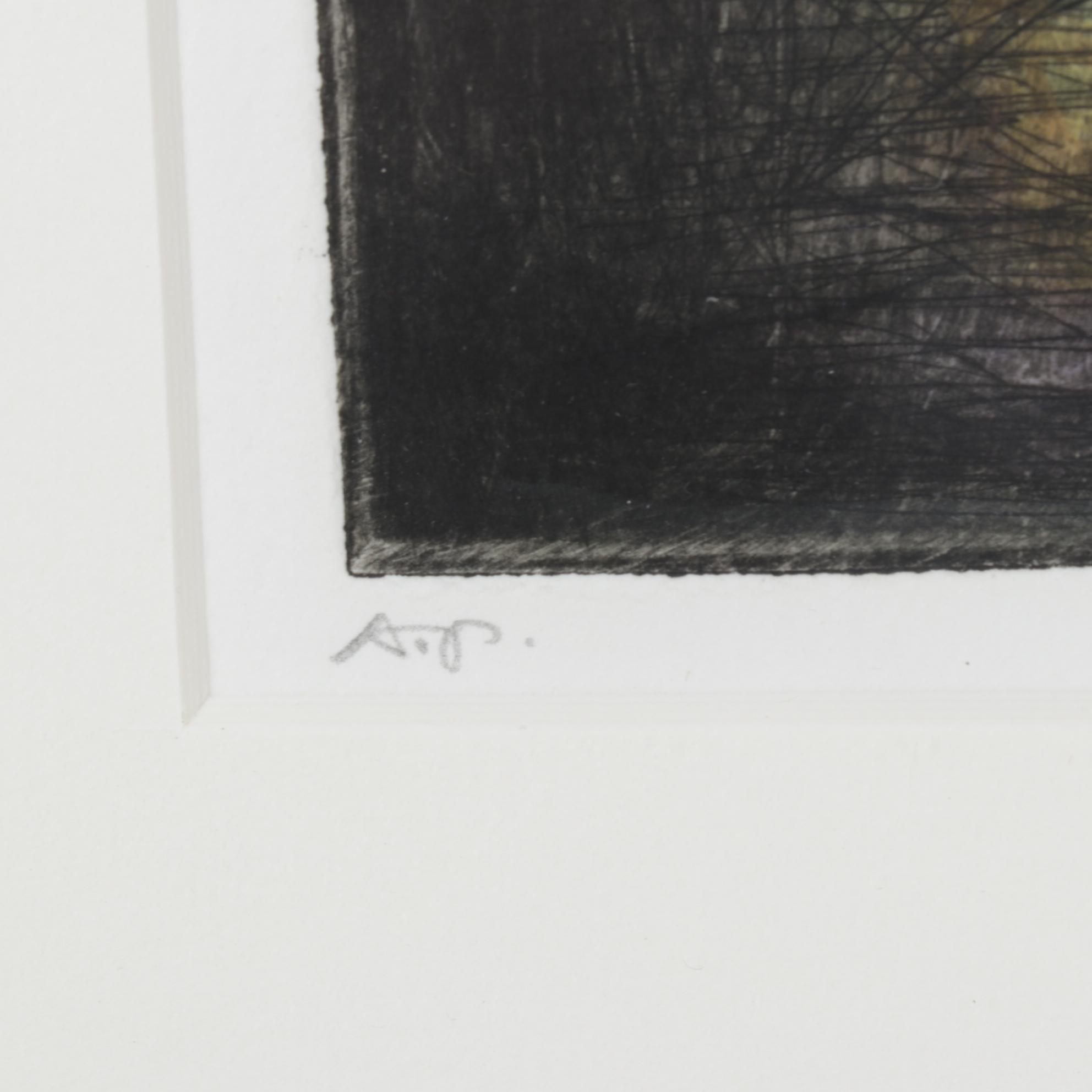 William McCarthy Hand-Colored Etching with Watercolor Landscape, 1996