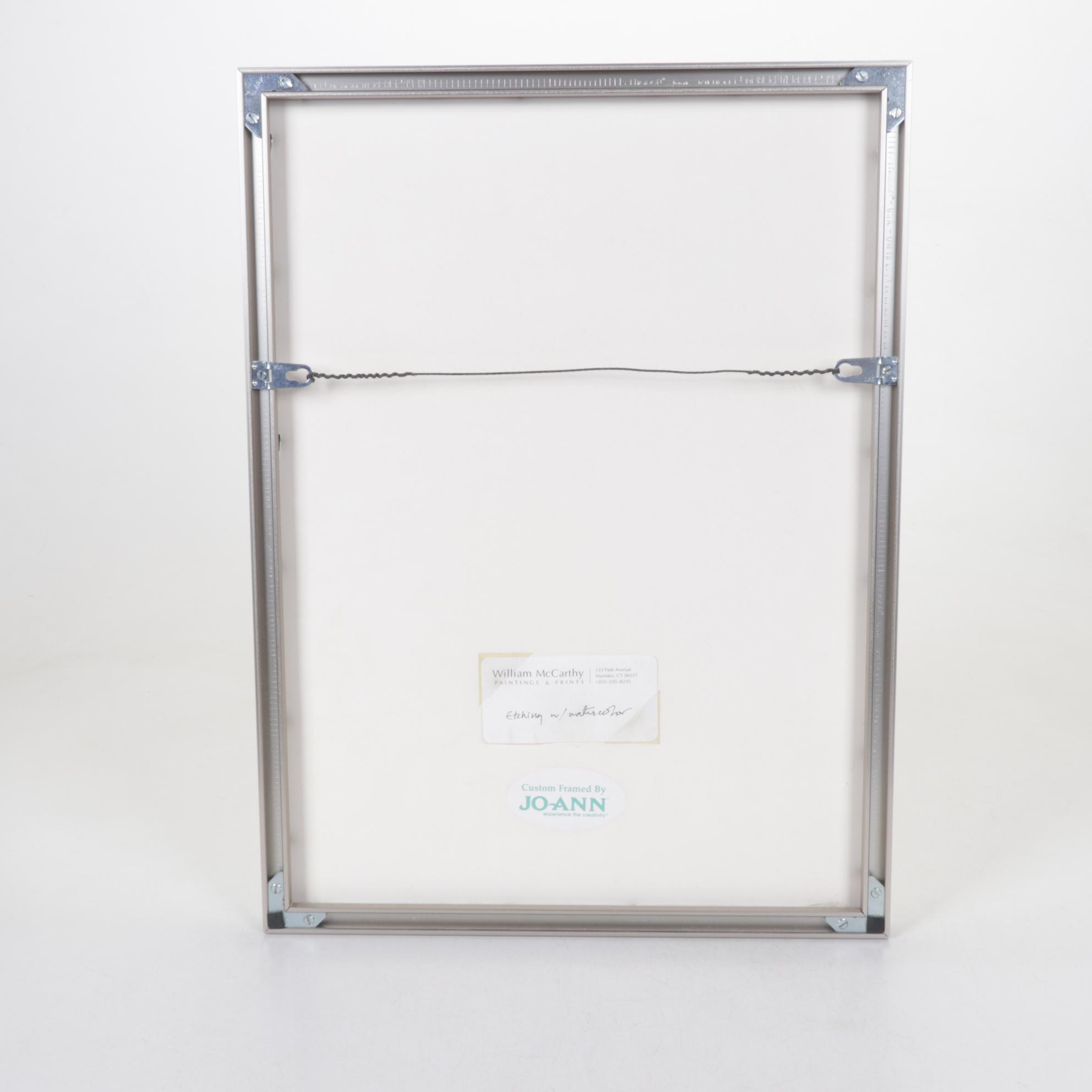 William McCarthy Hand-Colored Etching with Watercolor Landscape, 1996