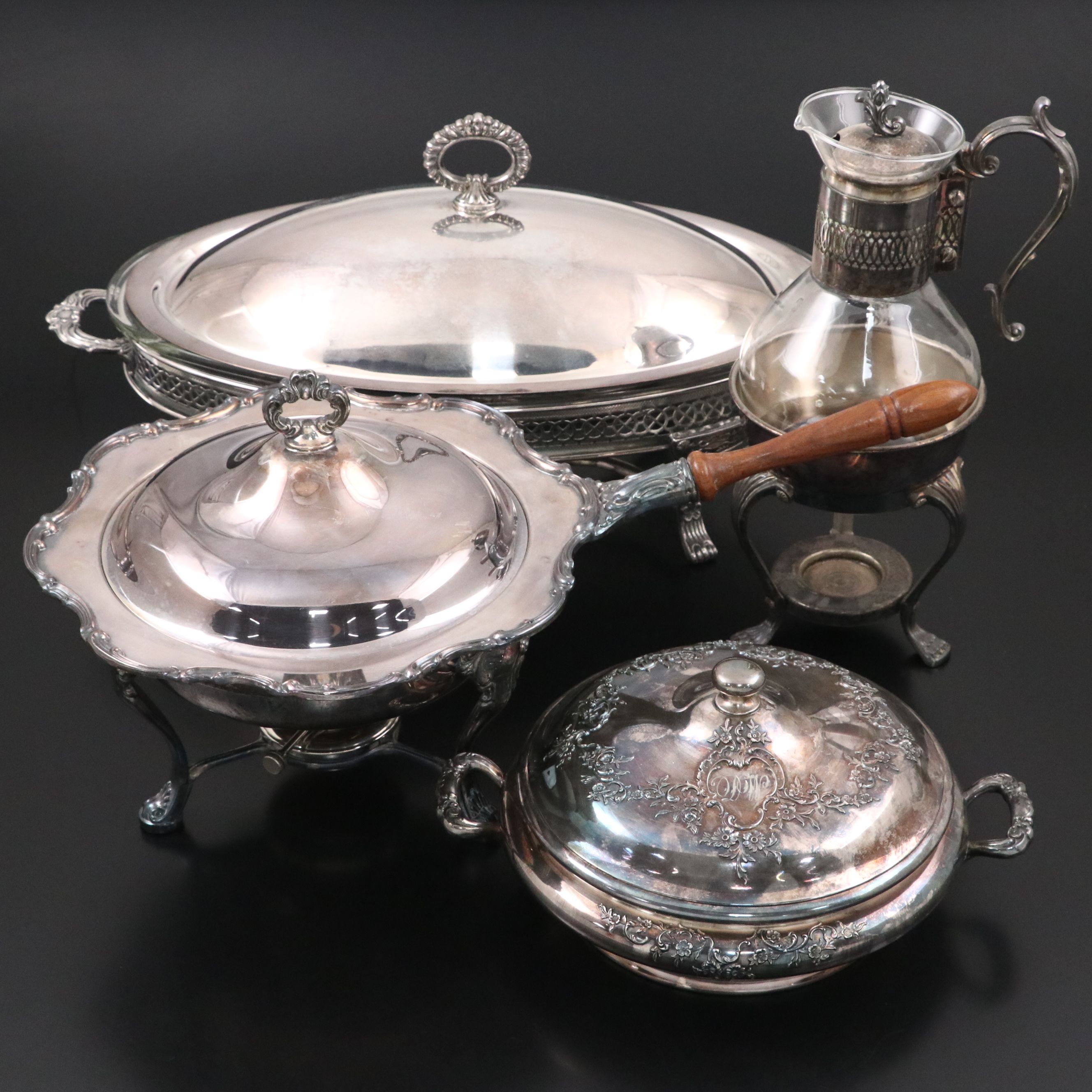 Reed & Barton with Other Silver Plate Serving Dishes, 20th Century