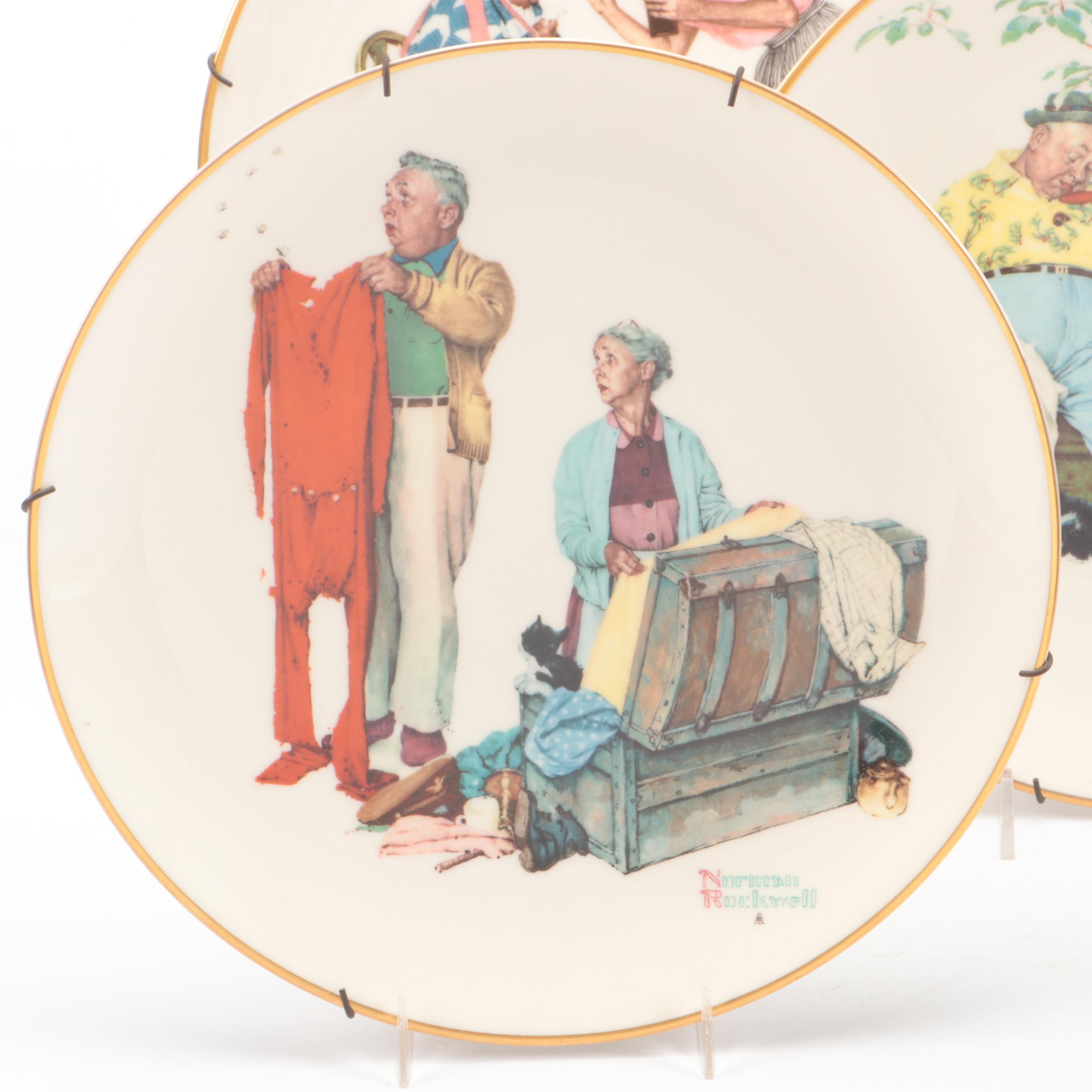 Gorham Limited Edition The Four Seasons Norman Rockwell Collector Plates, 1978