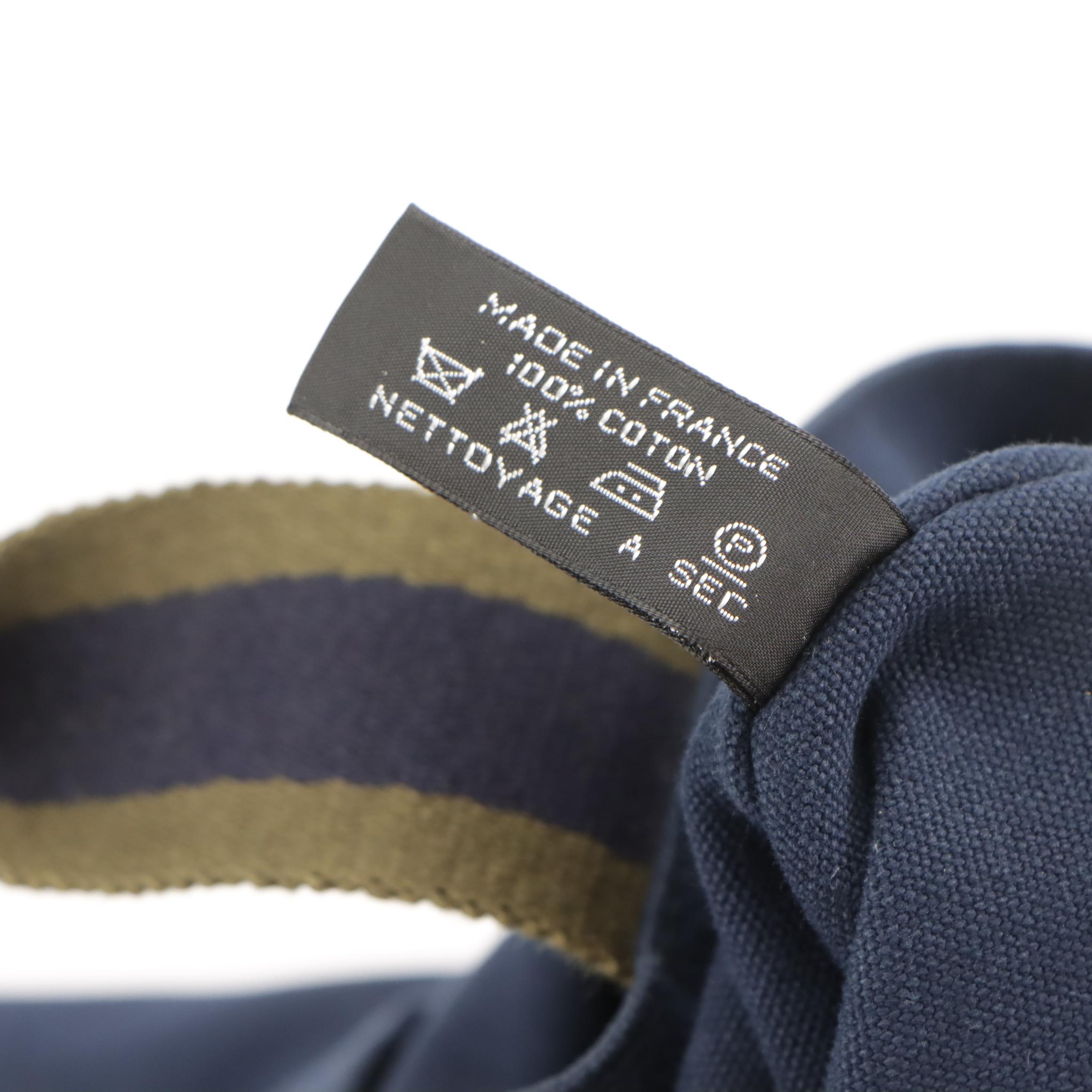 Hermès Cabas Canvas Fourre Tout PM in Navy/Olive Green