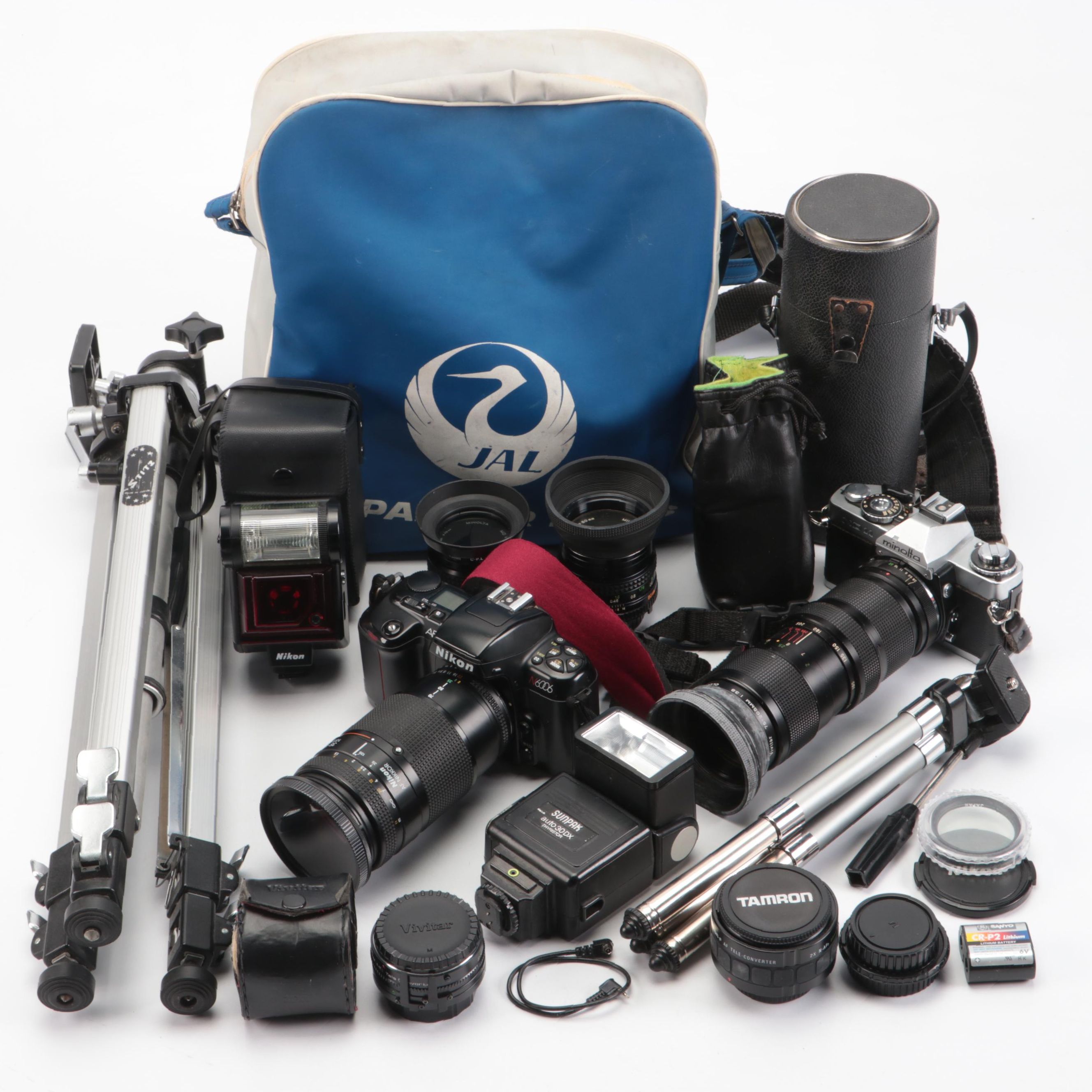 Nikon and Minolta DSLR Cameras with Other Camera Accessories