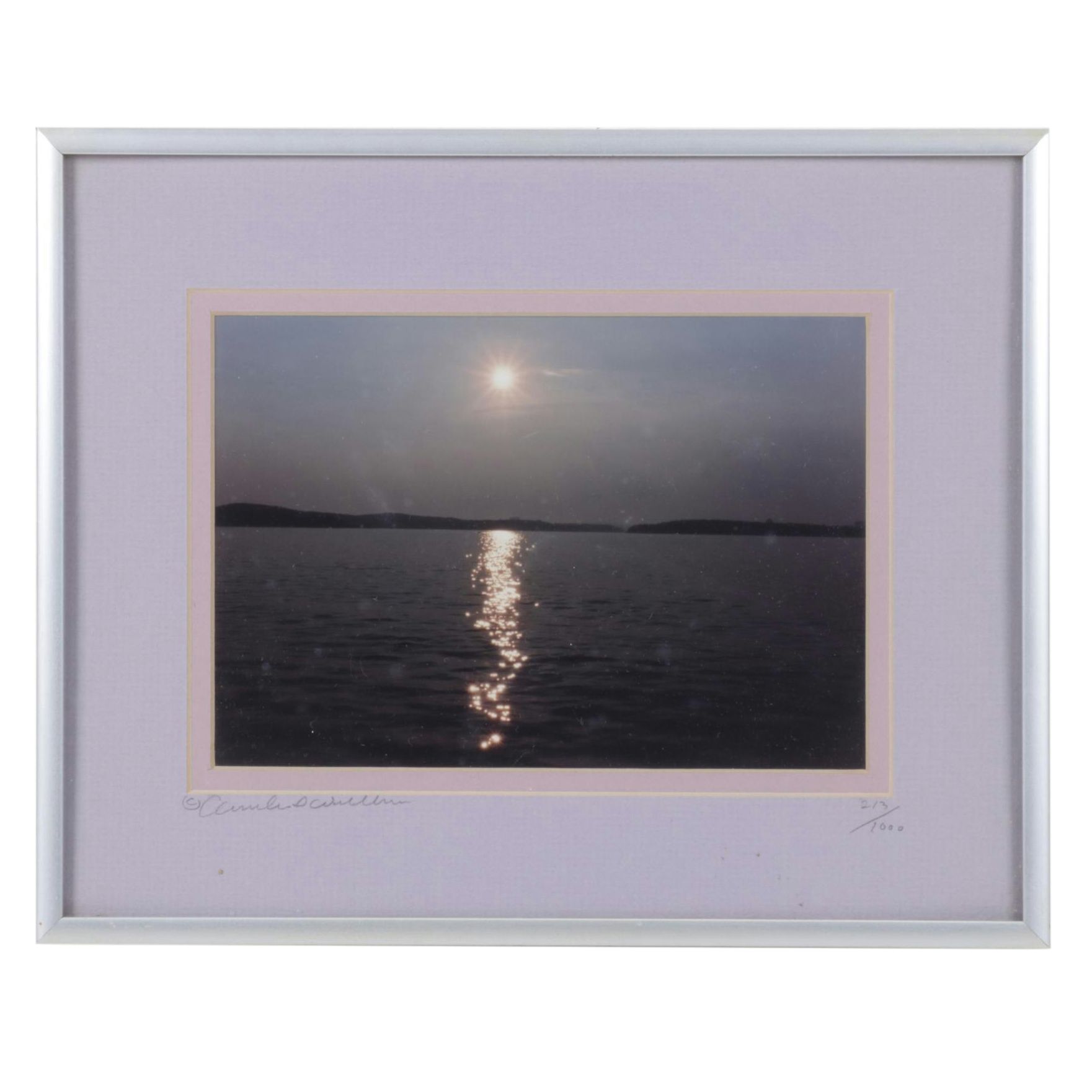 Signed Limited Run Photograph of Evening Sky Over Water, 213/1000