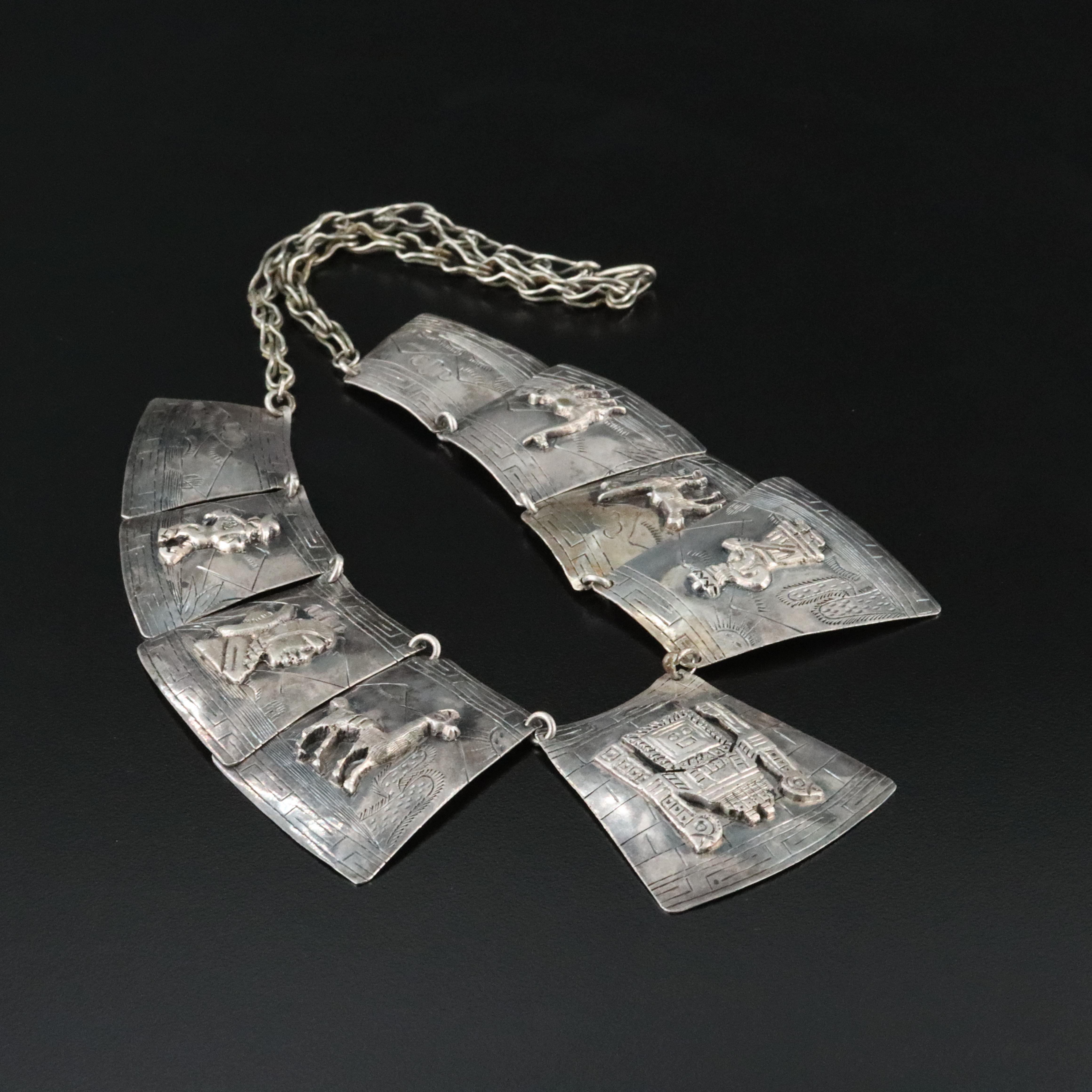 Peruvian Sterling Storyteller Collar Necklace