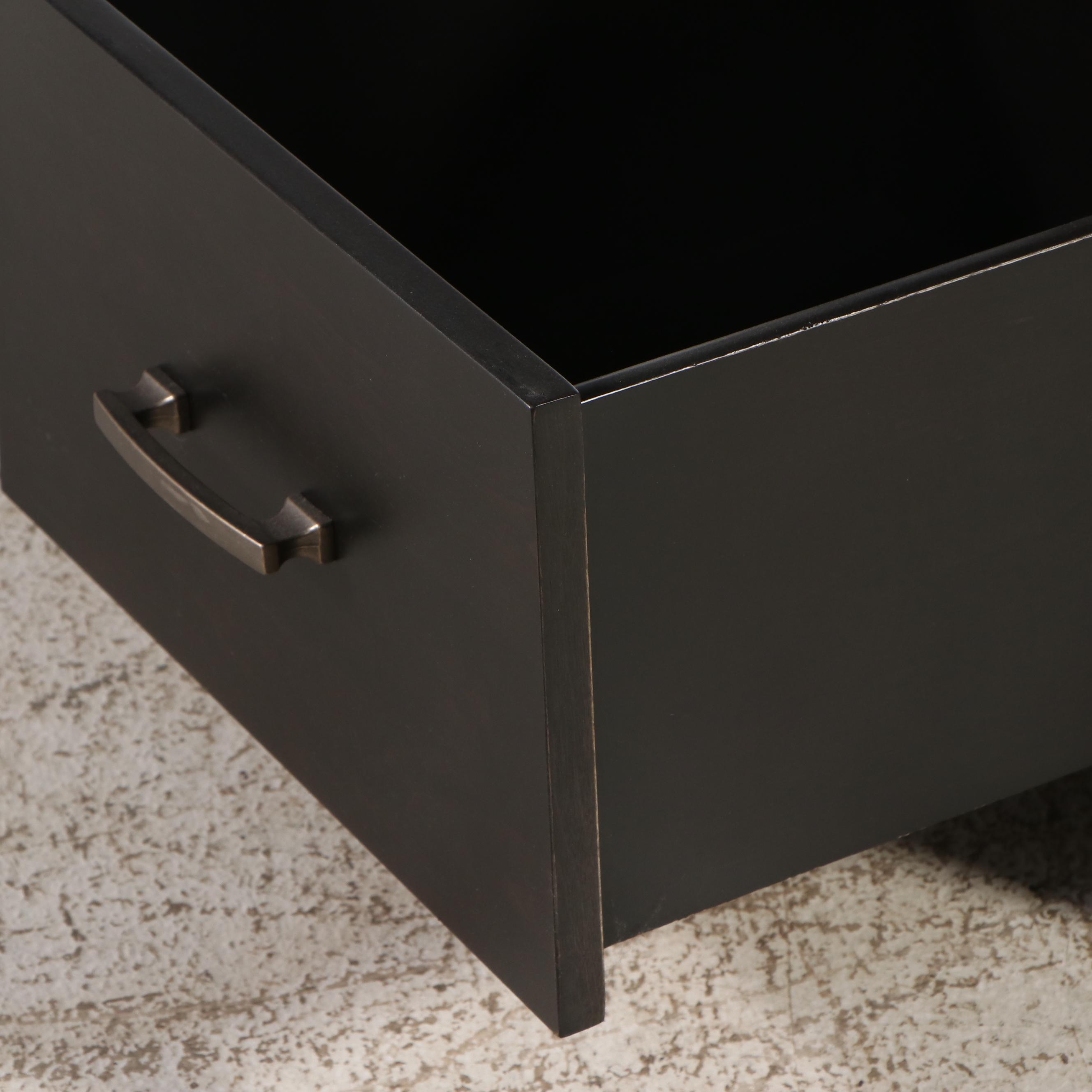 Contemporary Black Curio Display Shelf