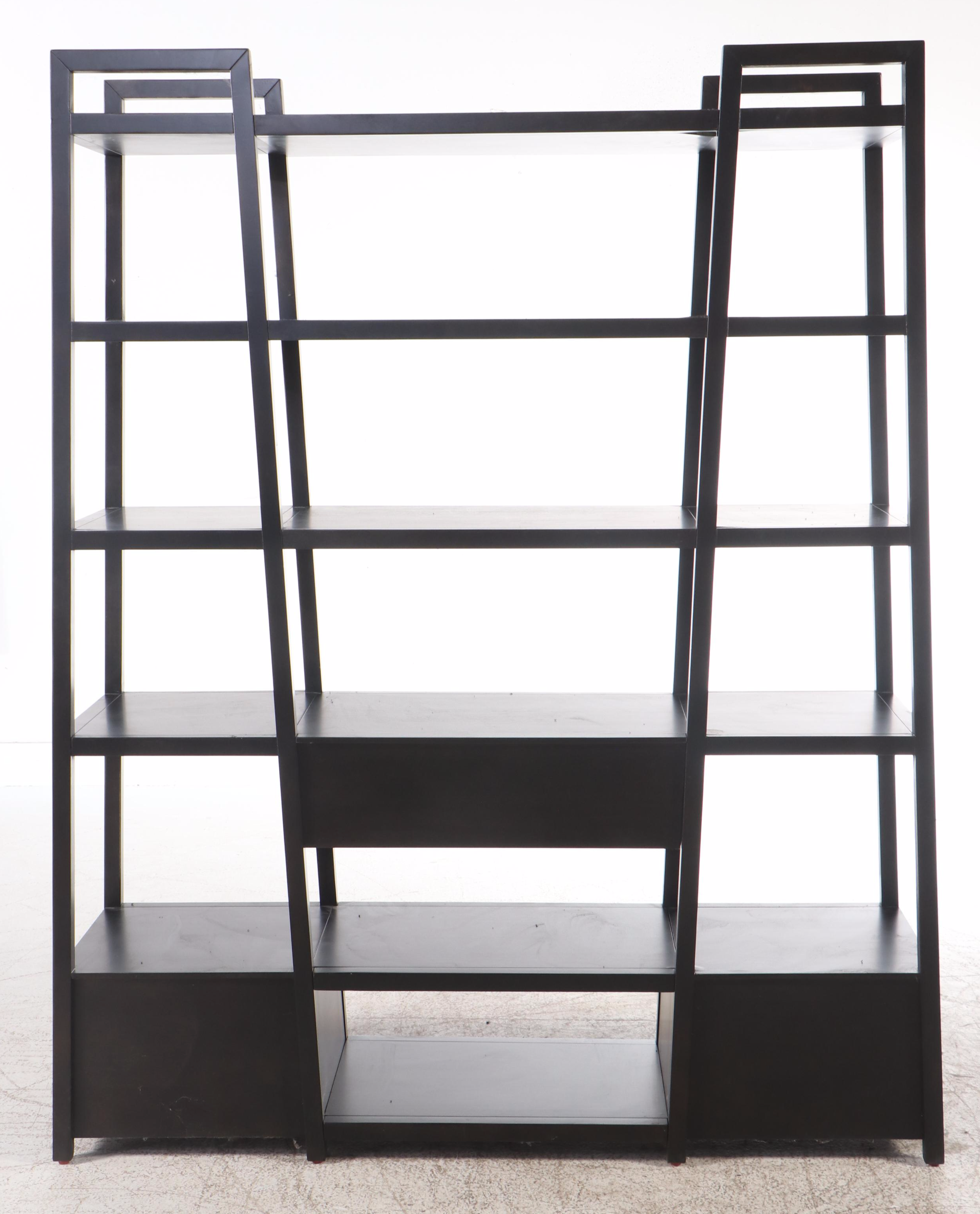 Contemporary Black Curio Display Shelf