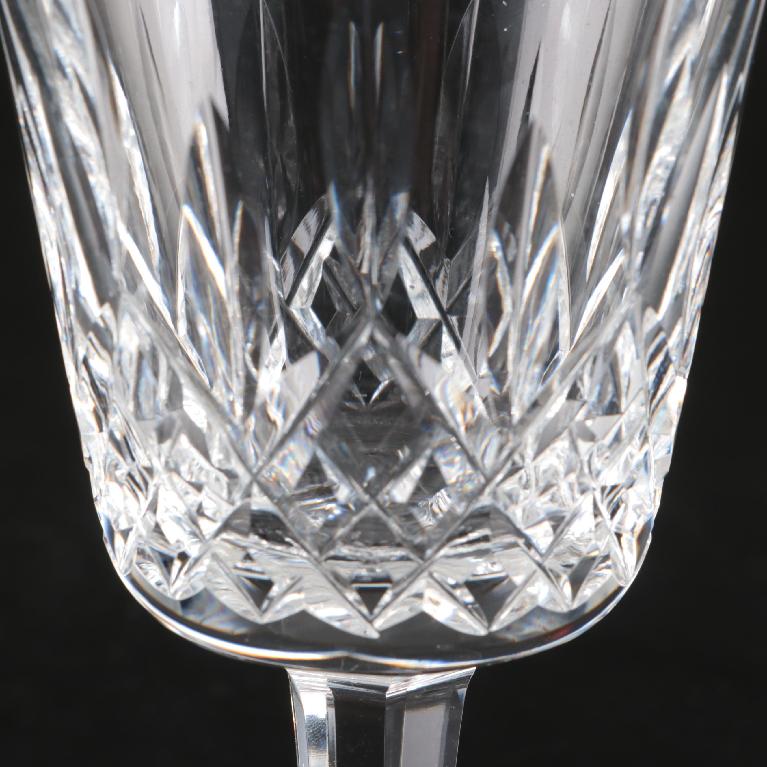 Waterford Crystal "Lismore" Water Goblets, Mid to Late 20th Century