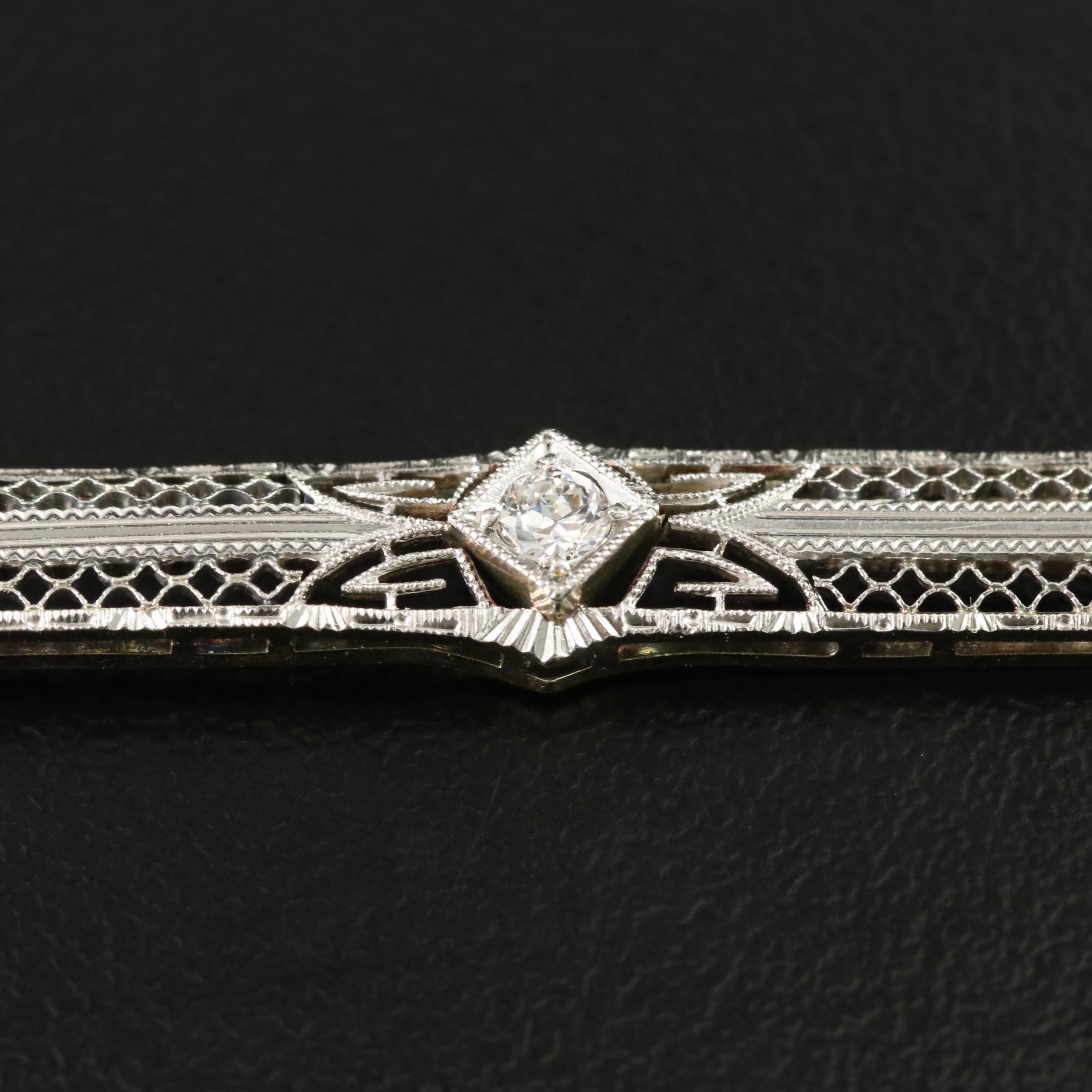 Platinum and 14K 0.10 CT Diamond Necklace