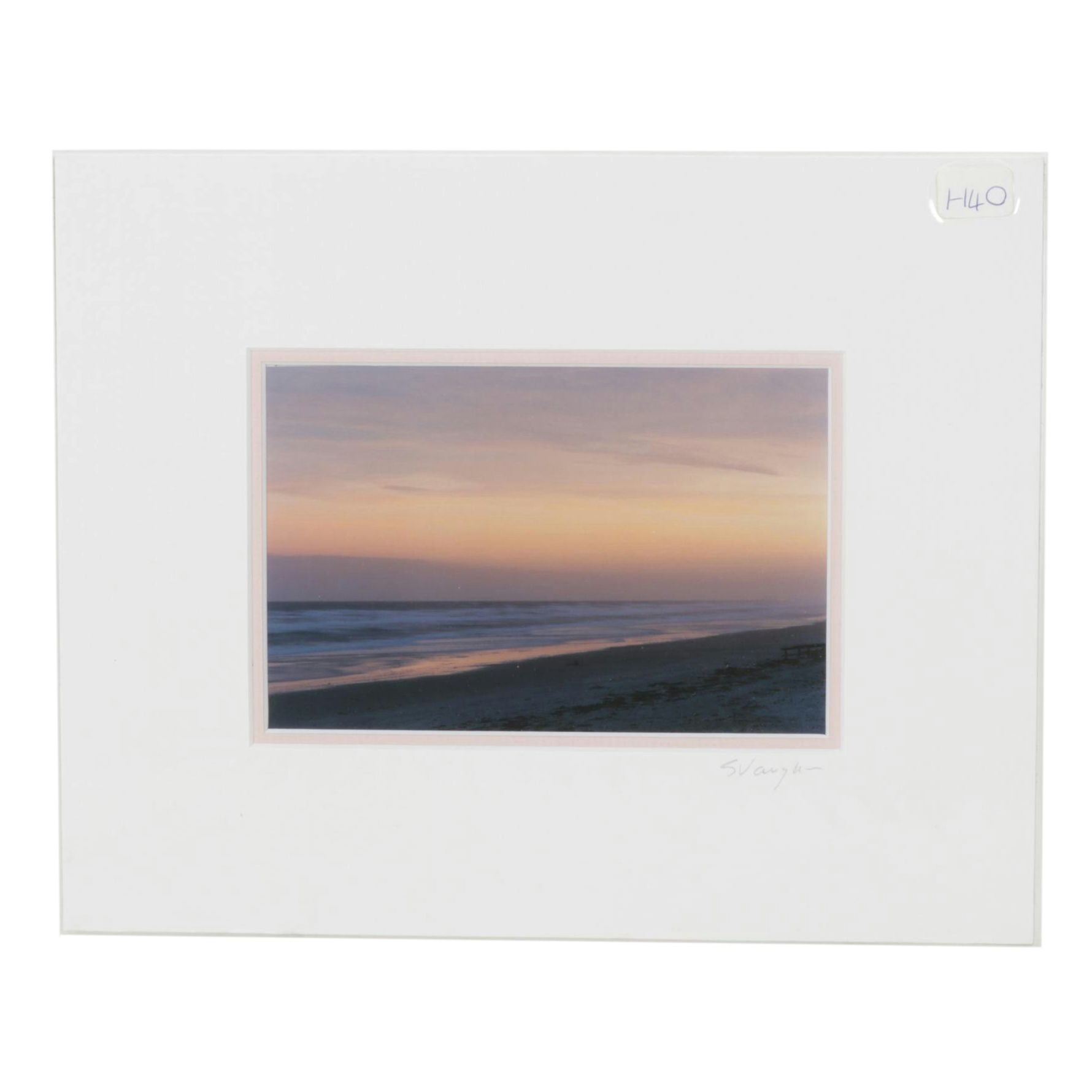 Steve Vaughn Color Photograph of Beach at Sunrise in Mat Boards