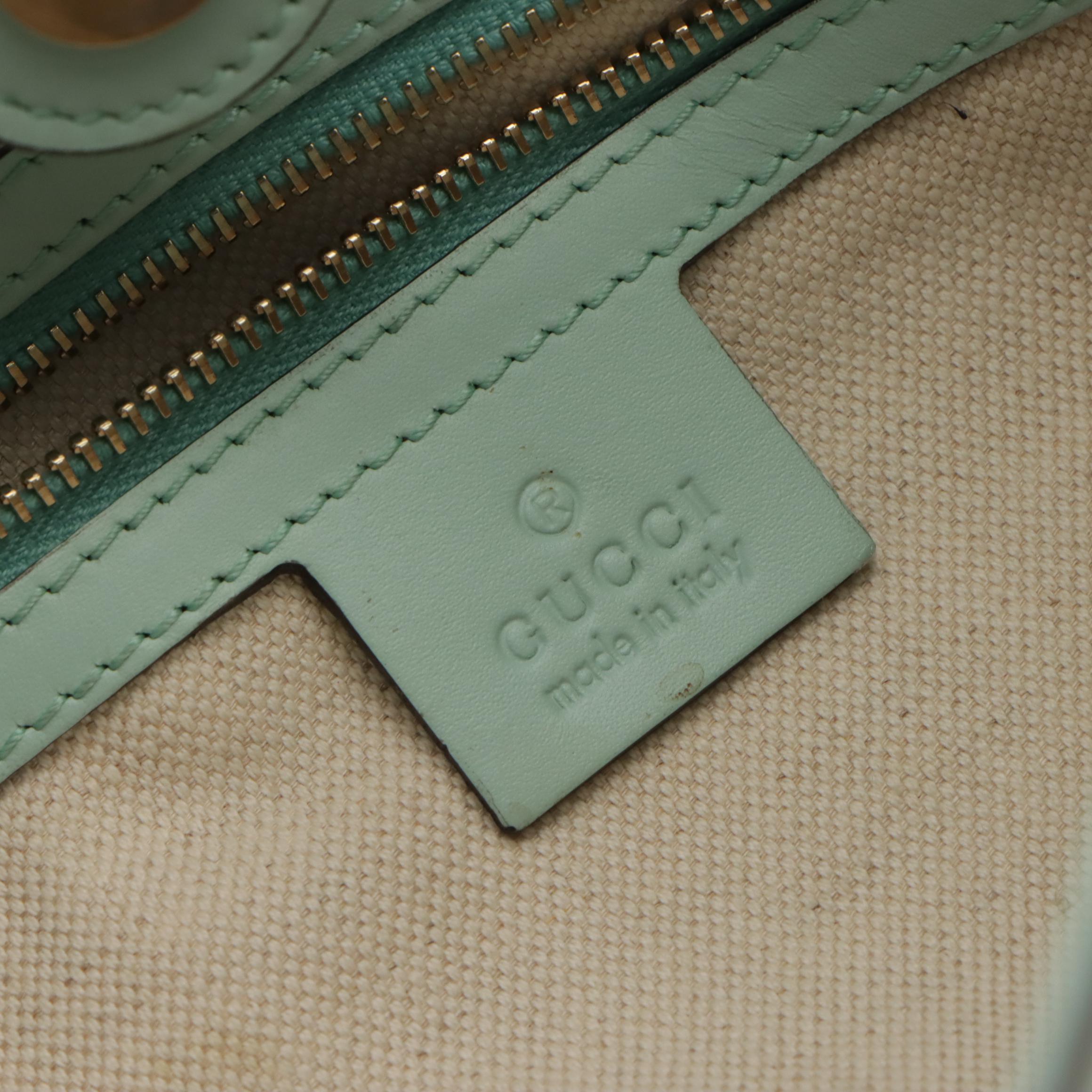 Gucci Craft Tote in Denim and Light Aqua Blue Calfskin Leather