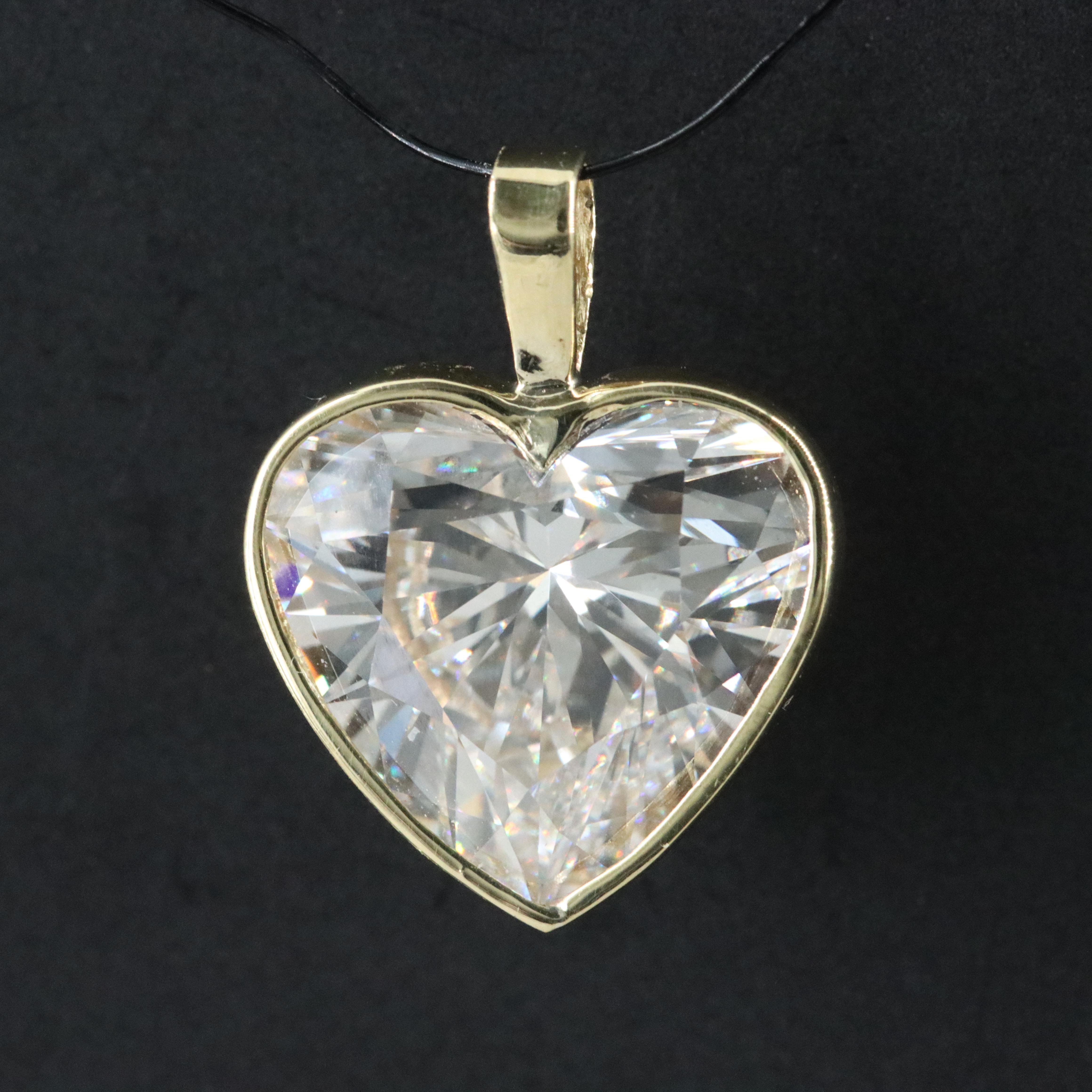 14K 4.00 CT Lab Grown Diamond Solitaire Pendant with IGI Report