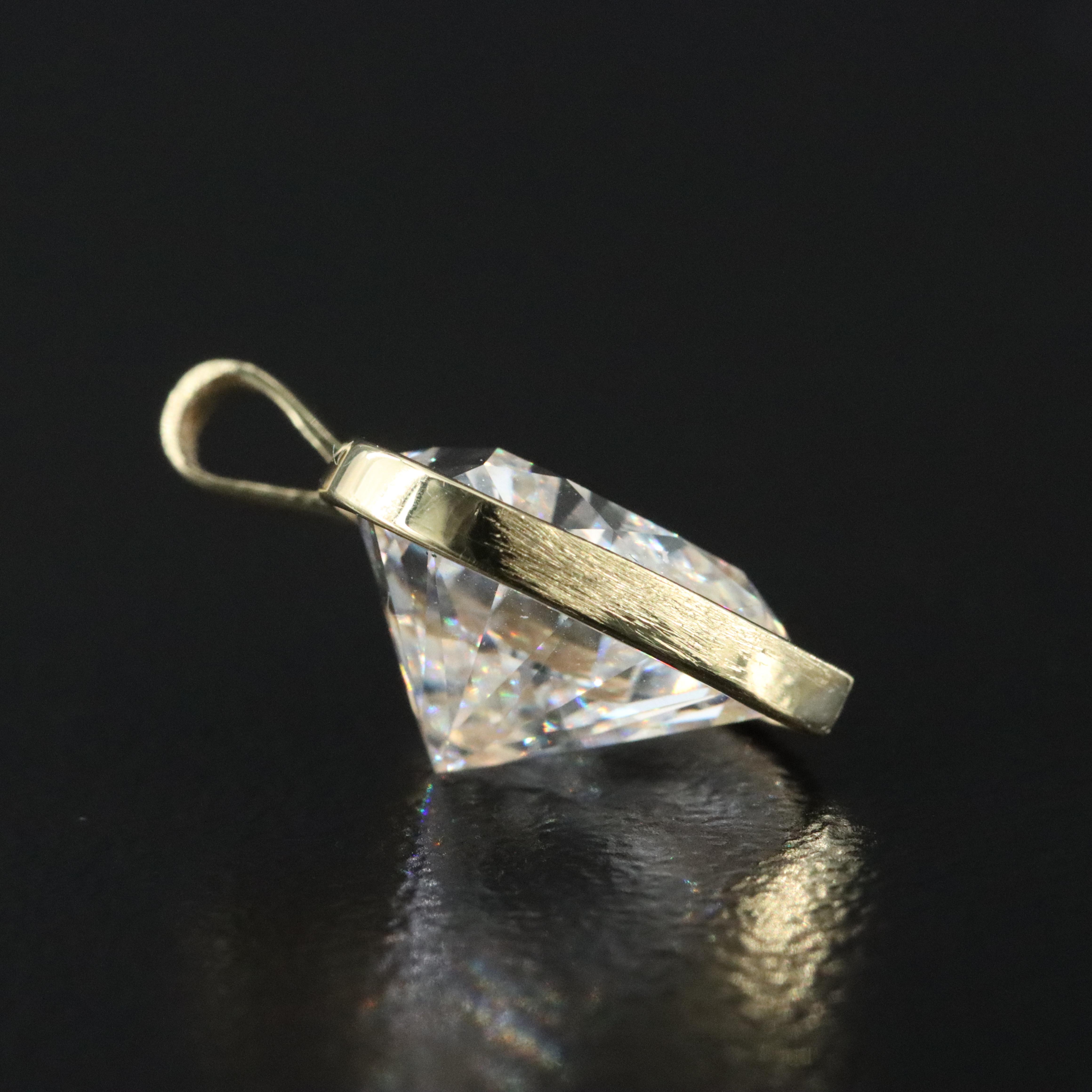 14K 4.00 CT Lab Grown Diamond Solitaire Pendant with IGI Report