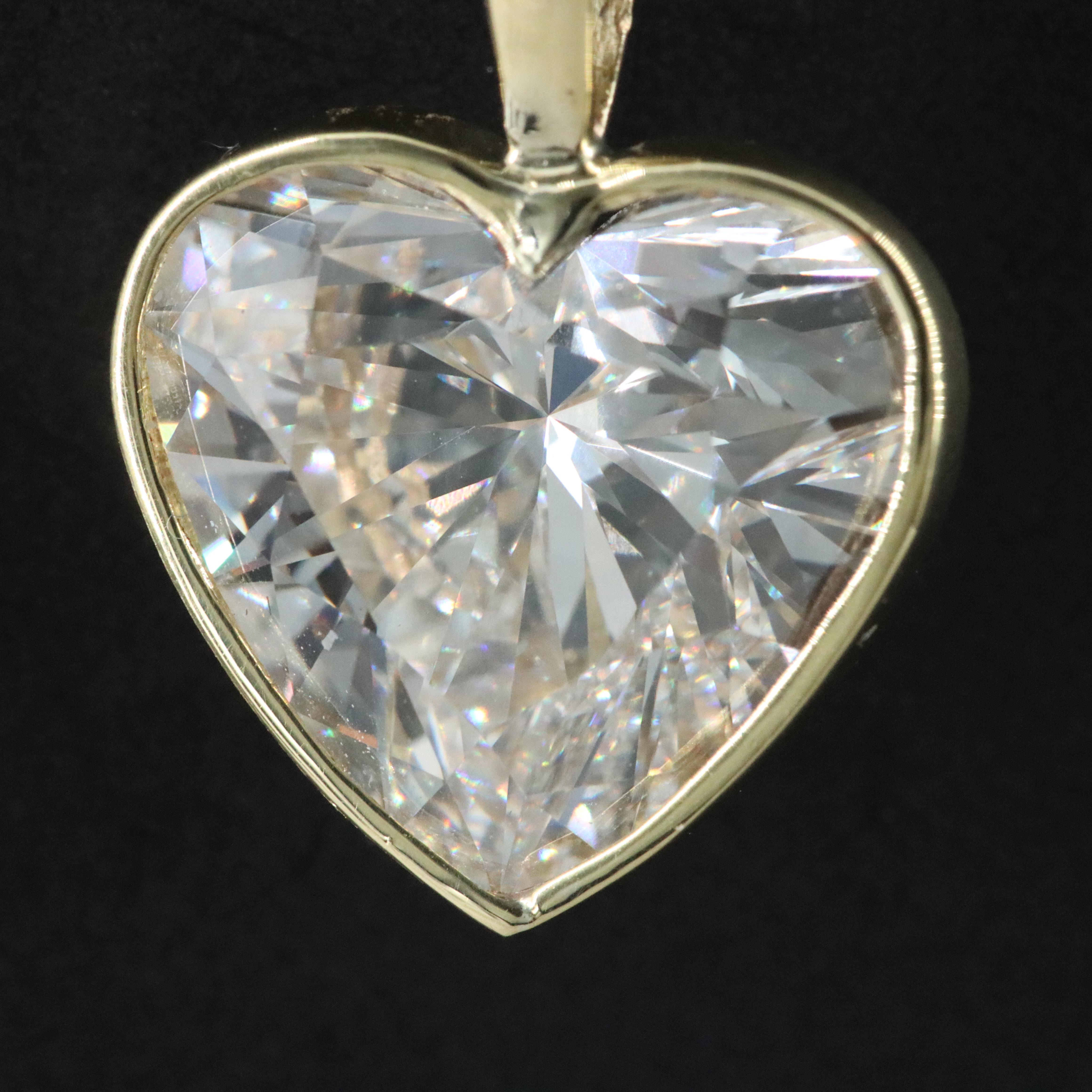 14K 4.00 CT Lab Grown Diamond Solitaire Pendant with IGI Report