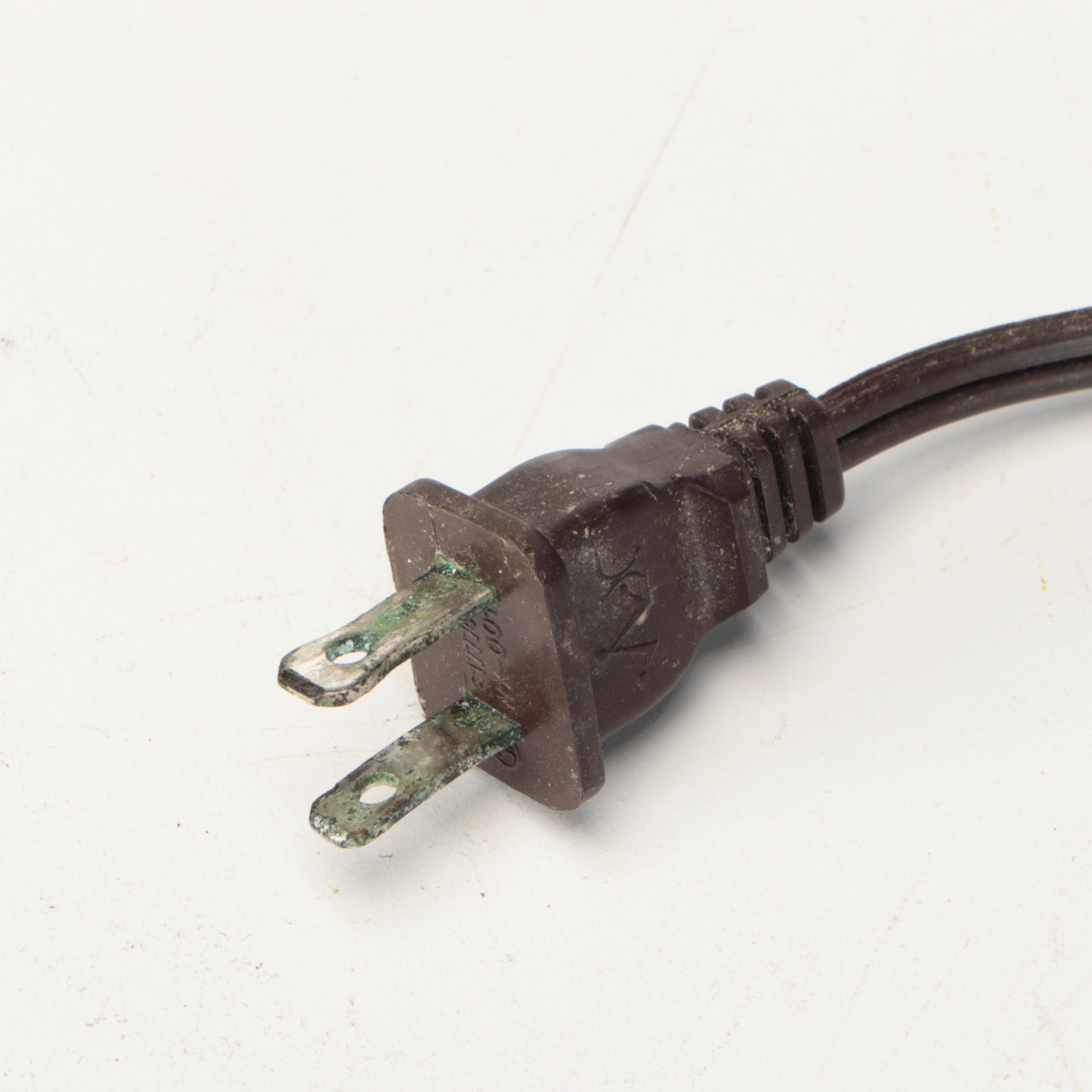 Art Nouveau Style Table Lamp with Morning Glory Slag Glass Shade