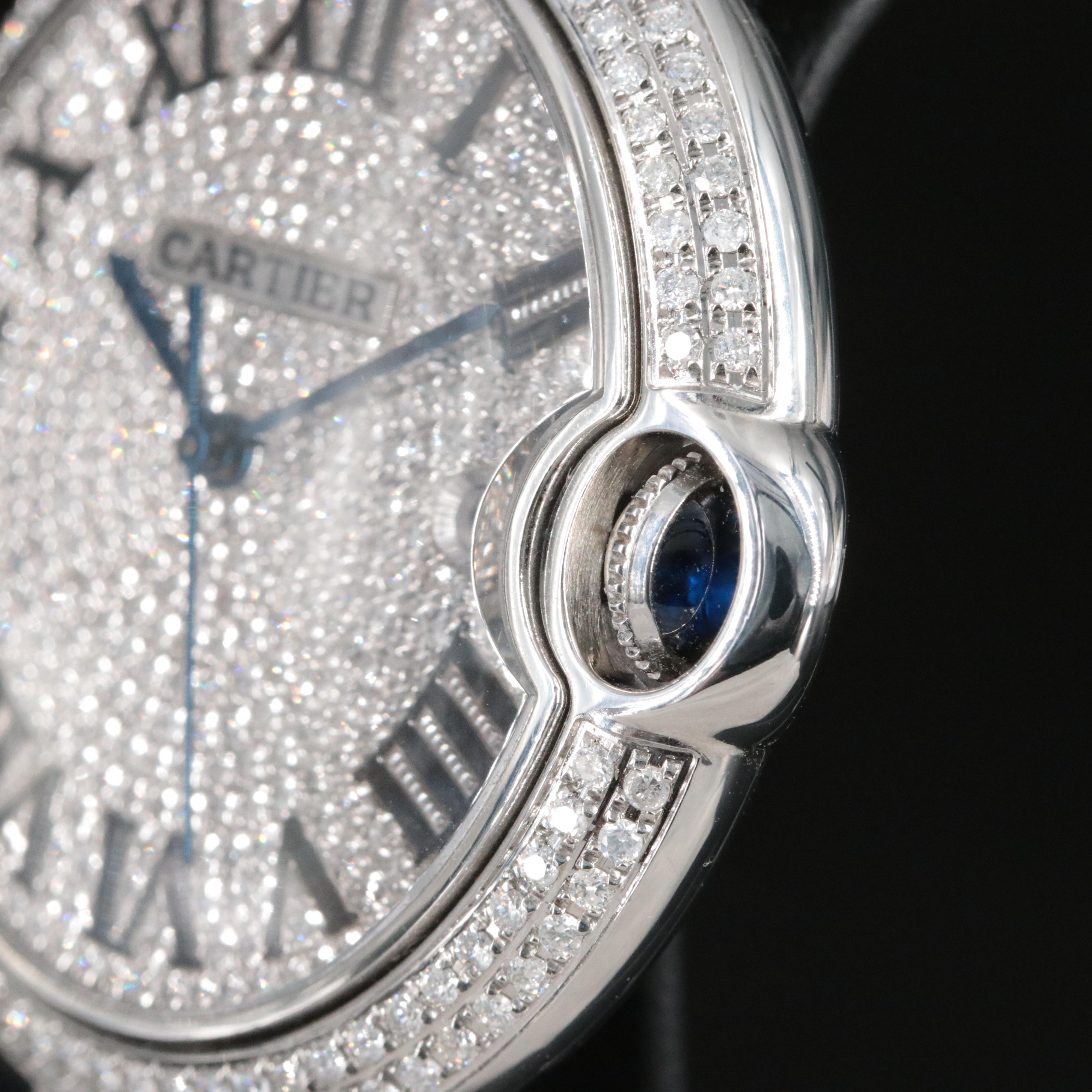Cartier Ballon Bleu Diamonds Steel 42mm Automatic Watch