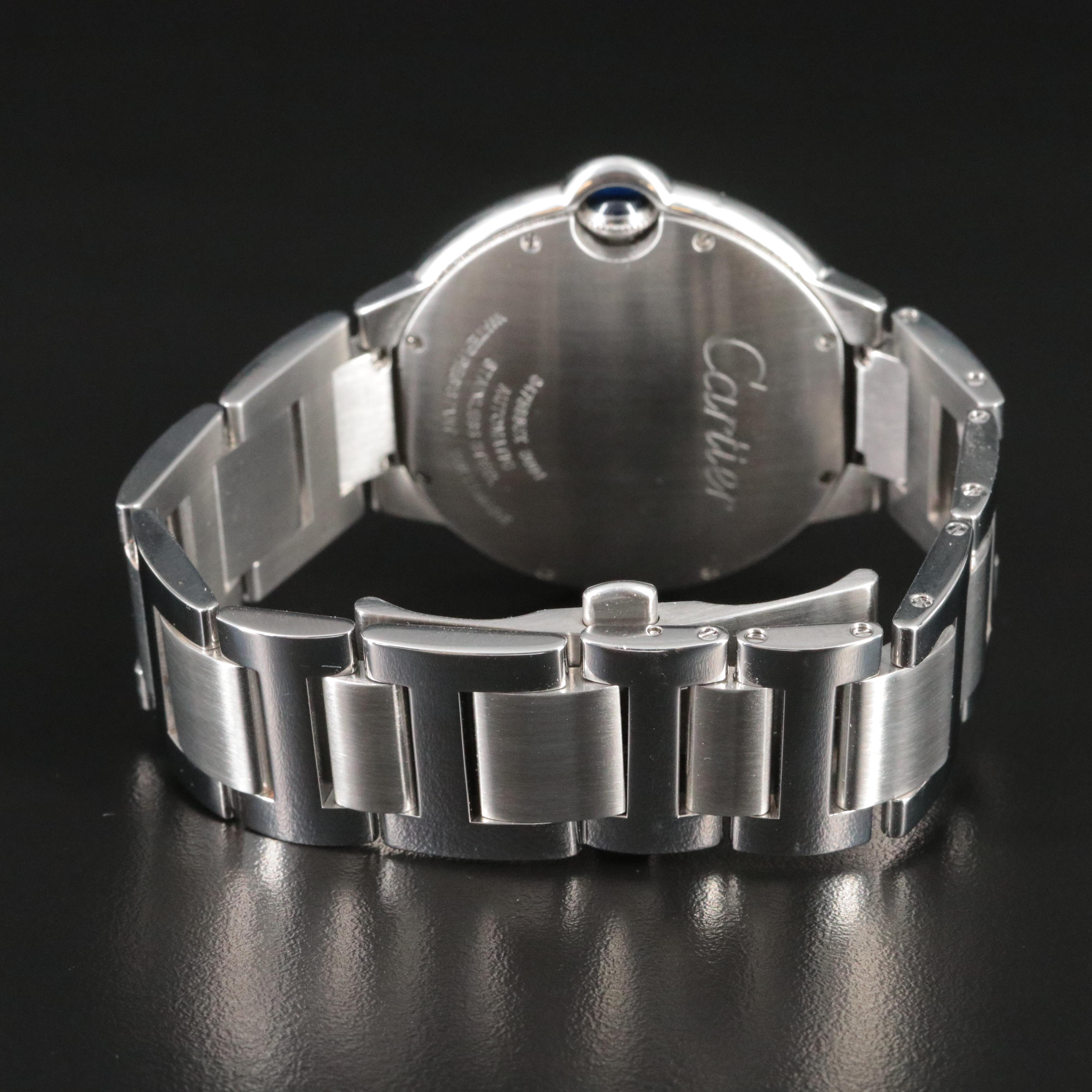 Cartier Ballon Bleu Diamonds Steel 42mm Automatic Watch