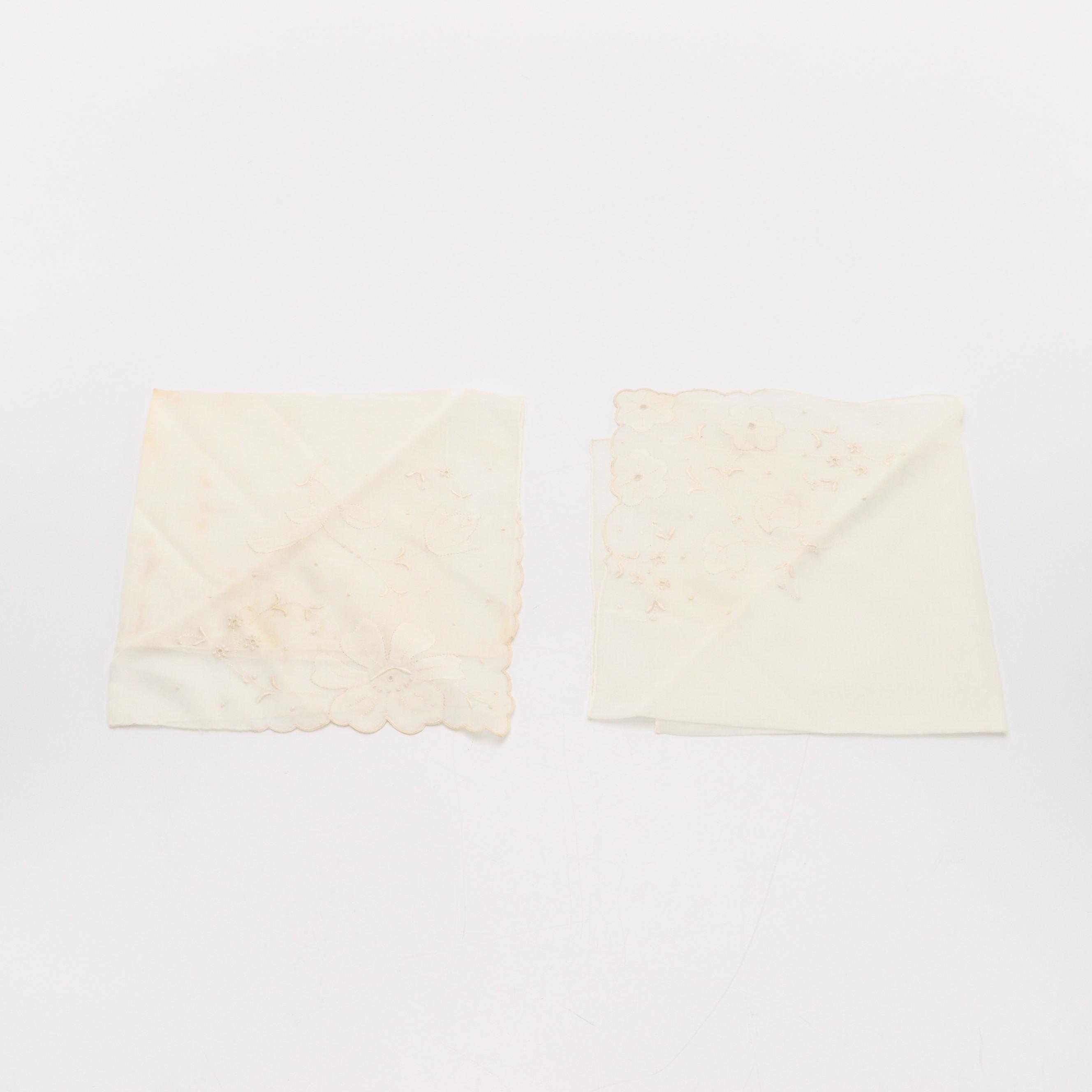 Assorted Color Bandanas with Embroidered and Crochet Knit Handkerchiefs