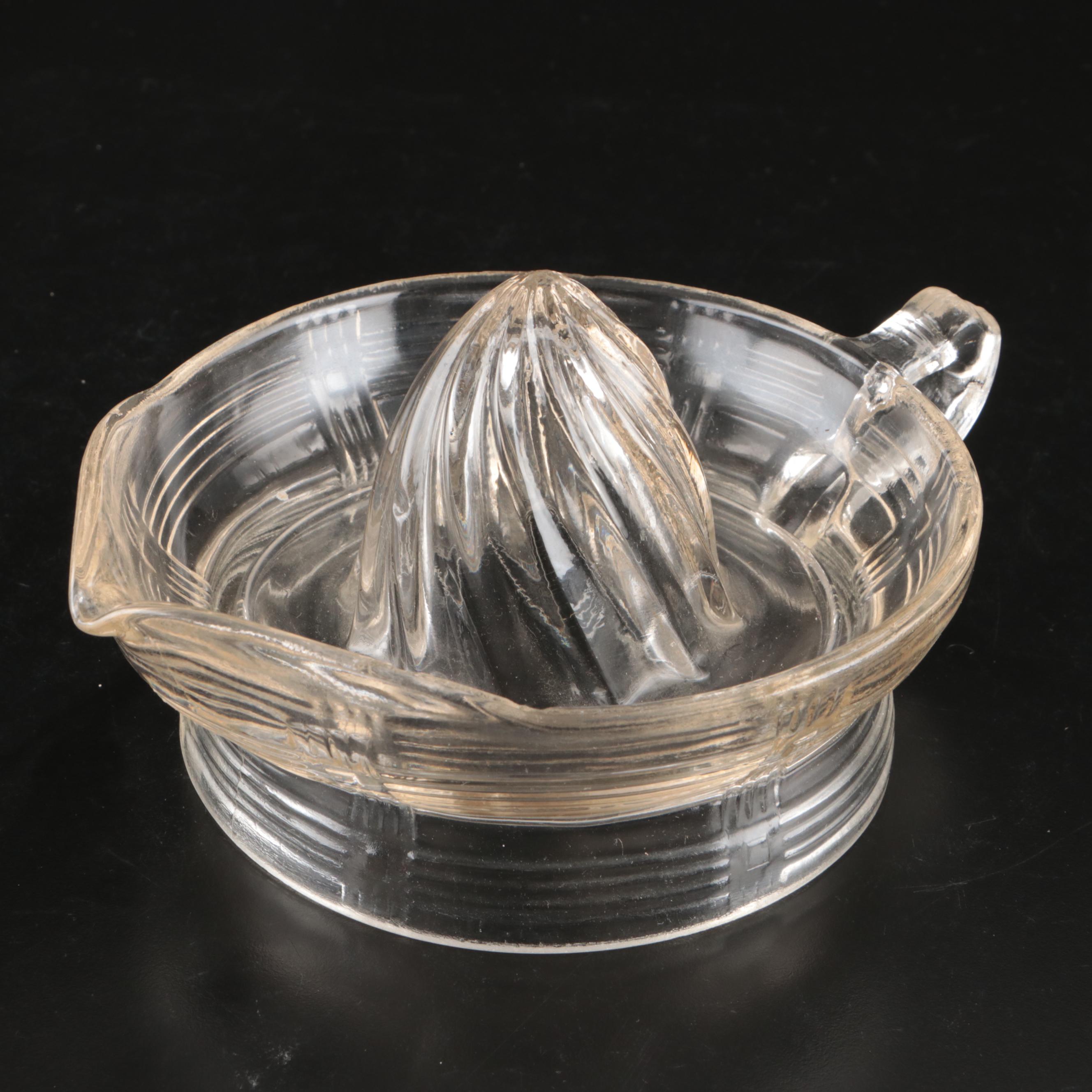 Fluted Glass Vase, Glass Citrus Juicer, Glass Trifle Bowl, and Handkerchief Bowl
