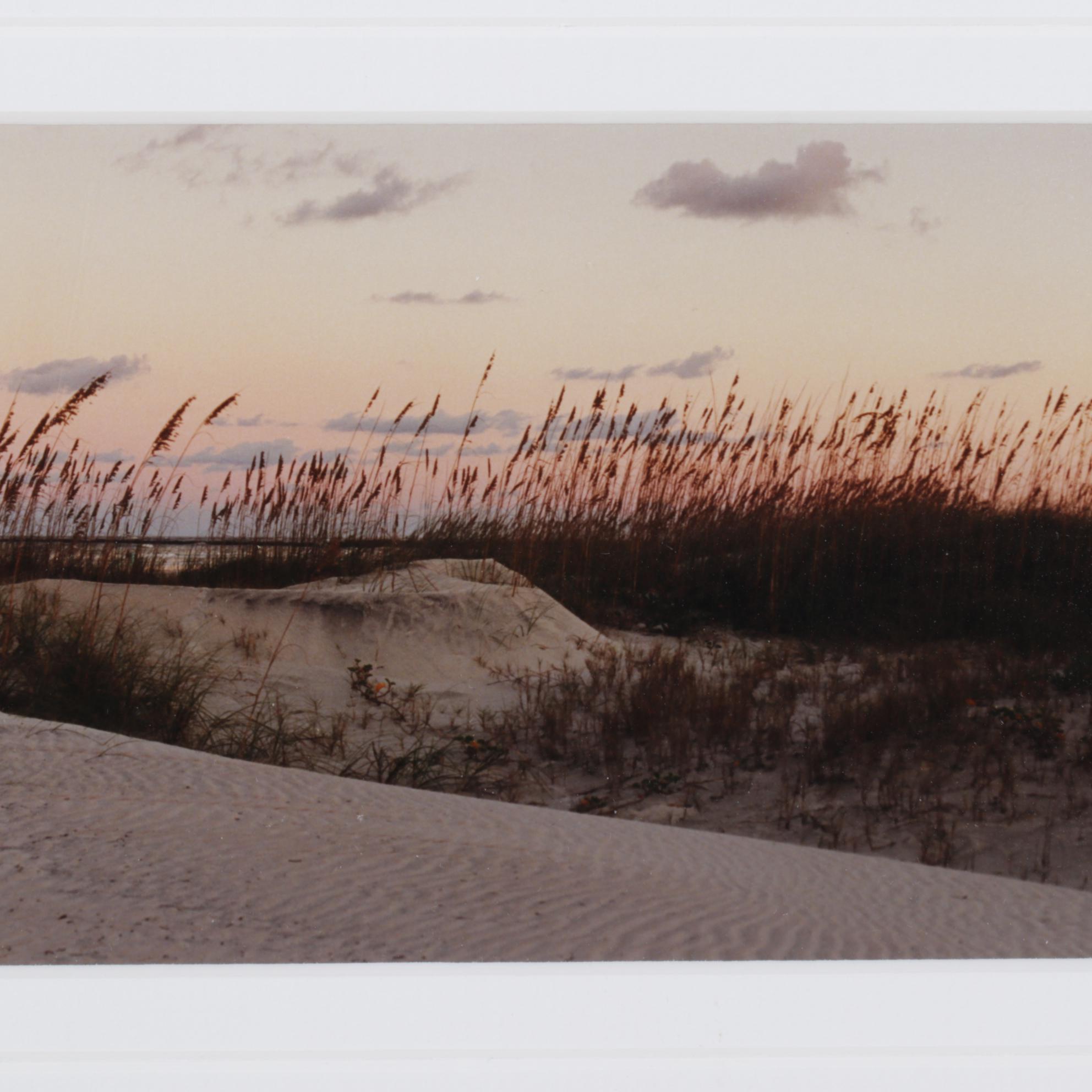 Steve Vaughn Panoramic Photograph of Beach Scene at Sunset