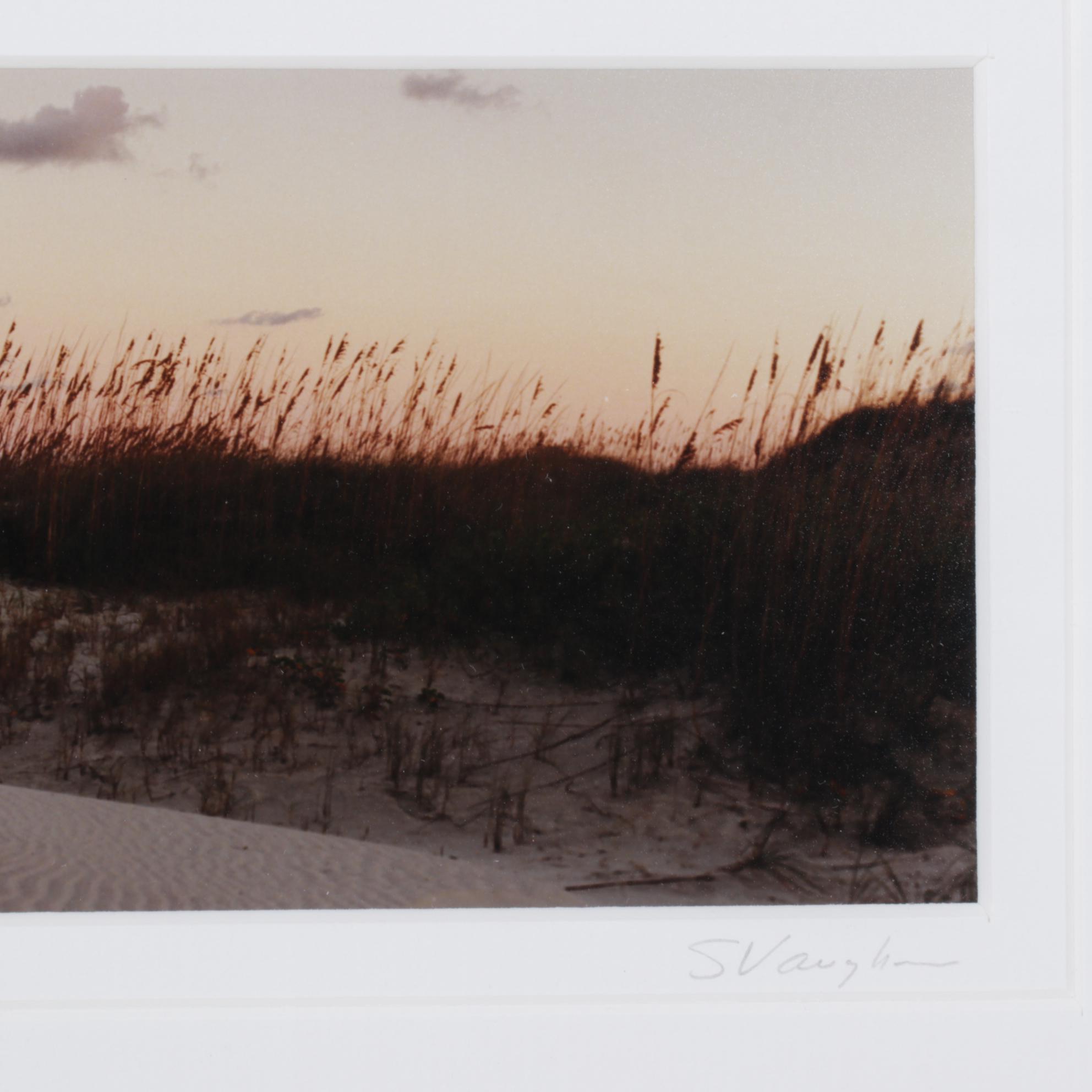 Steve Vaughn Panoramic Photograph of Beach Scene at Sunset