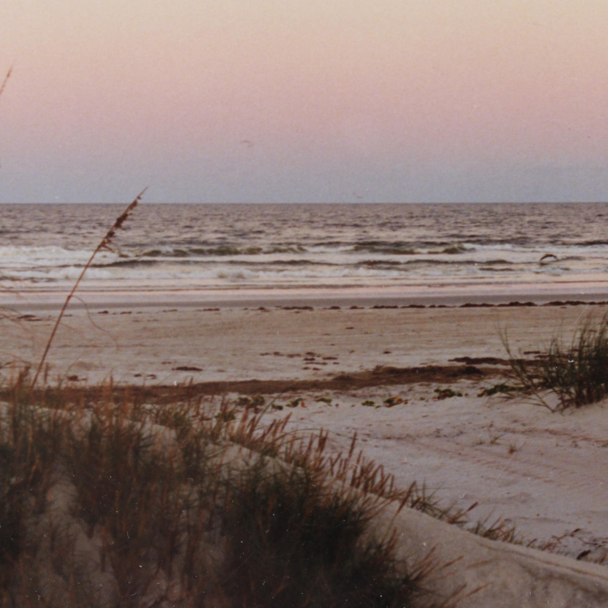 Steve Vaughn Panoramic Photograph of Beach Scene at Sunset