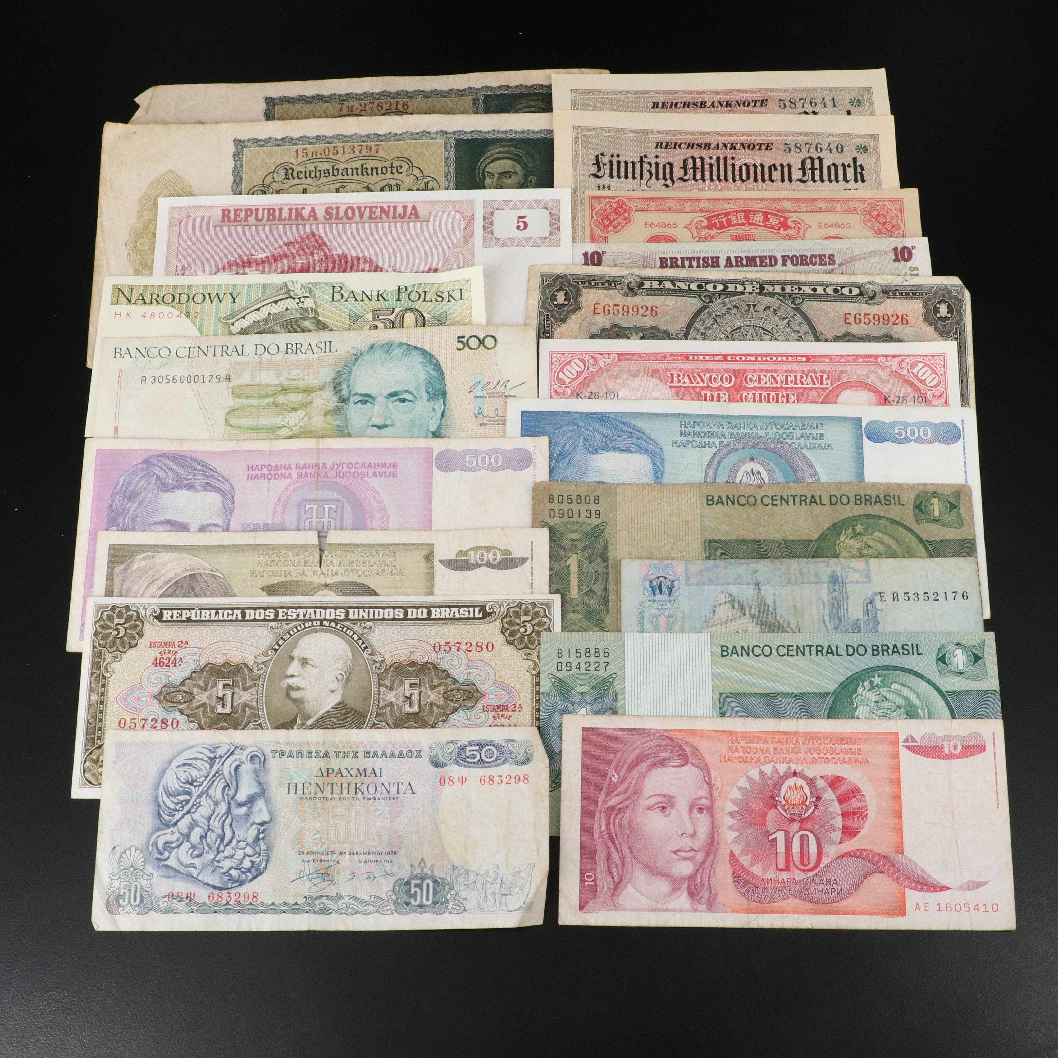 Collection of Modern Foreign Currency from Around the World