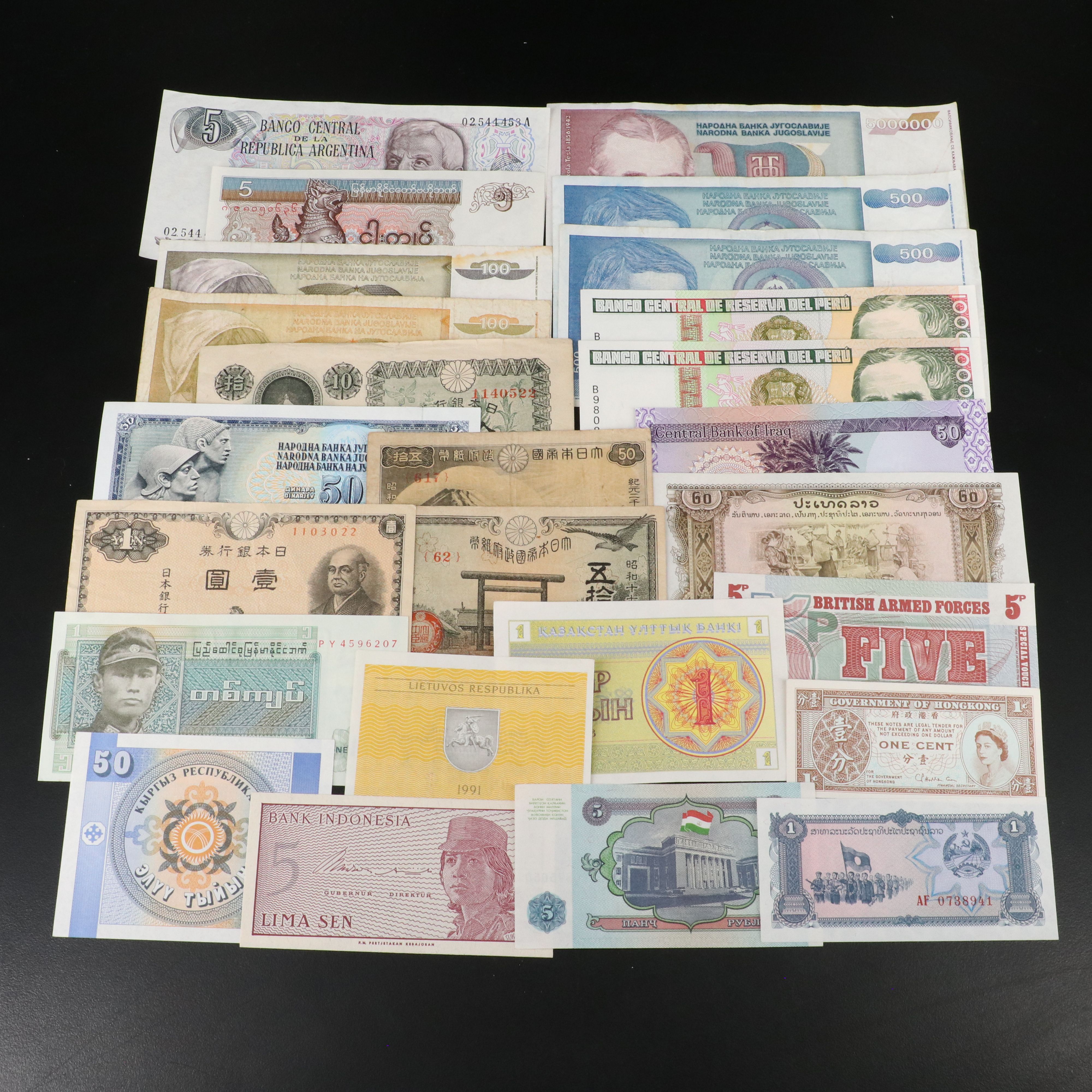 Collection of Modern Foreign Currency from Around the World