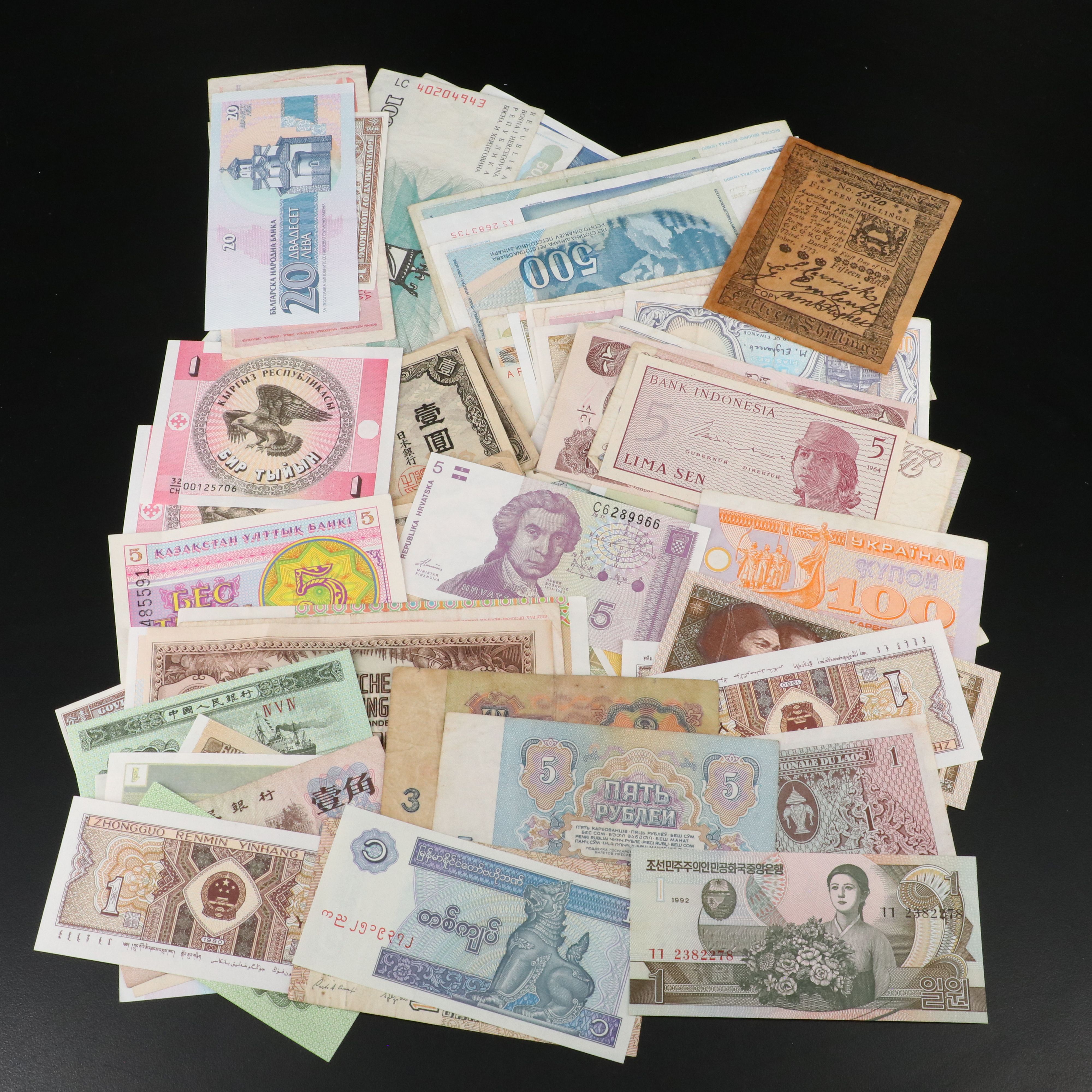 Collection of Modern Foreign Currency from Around the World
