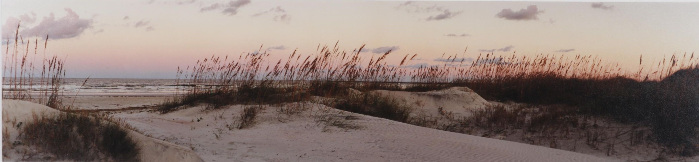 Steve Vaughn Panoramic Photograph of Beach Scene at Sunset