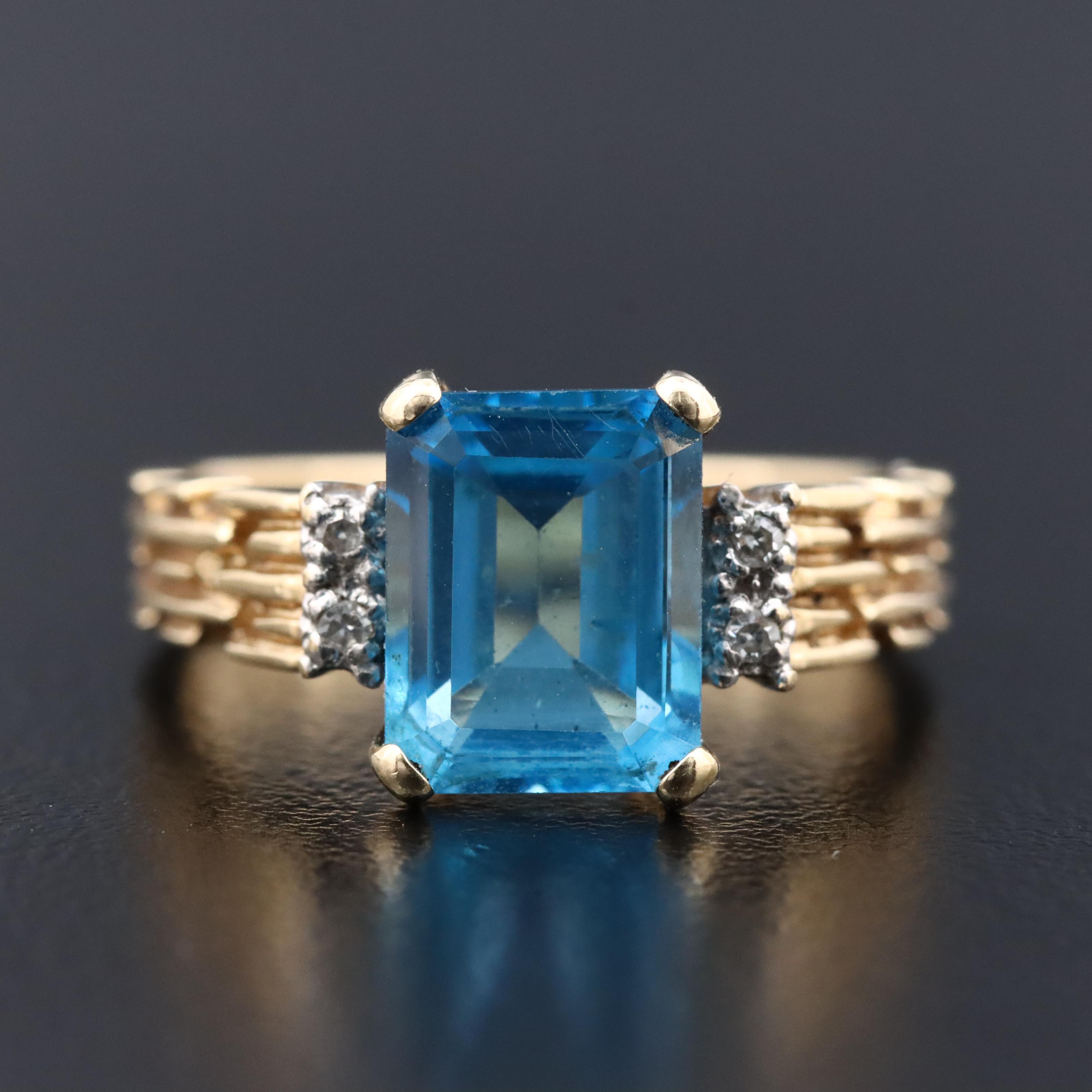 14K Topaz and Diamond Ring