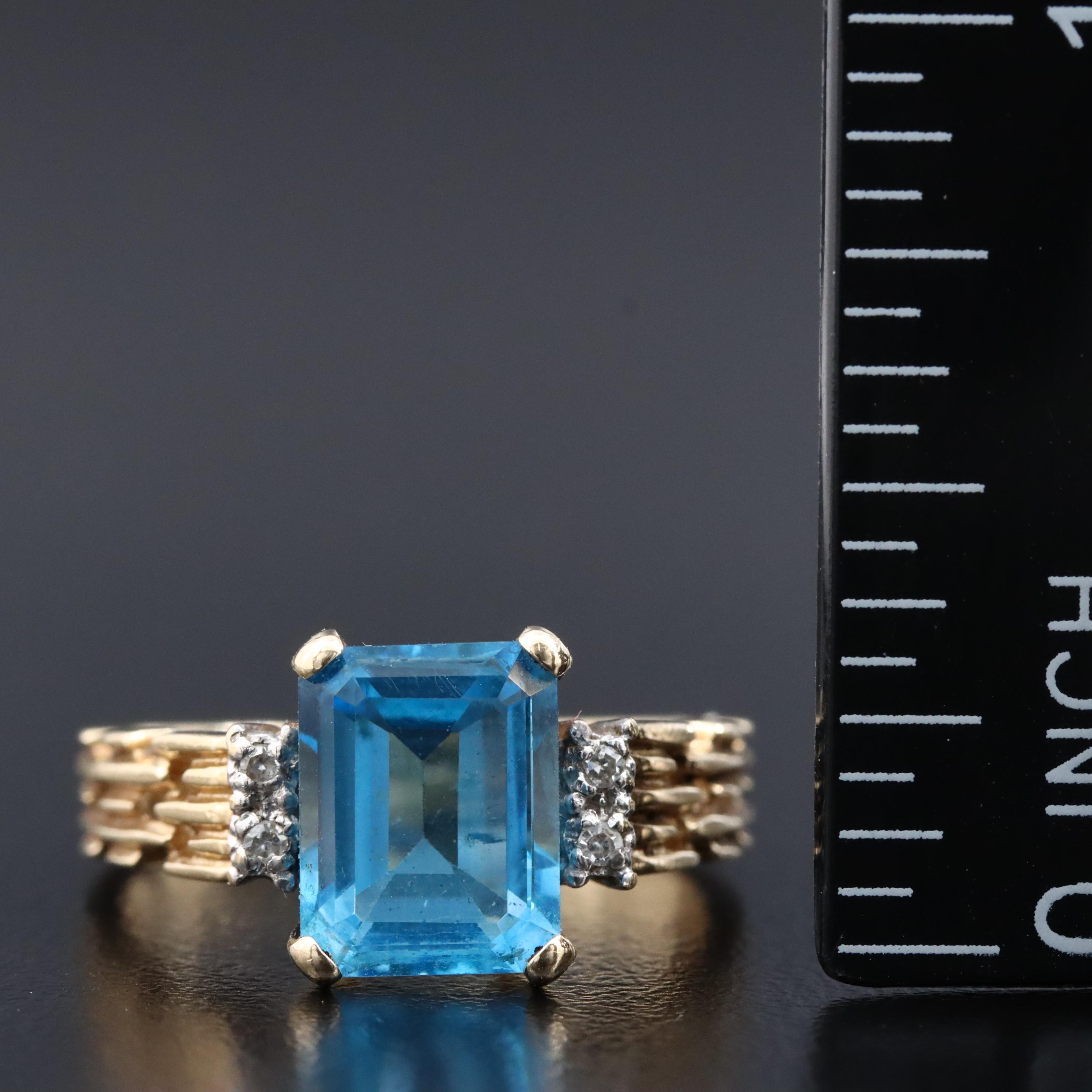 14K Topaz and Diamond Ring