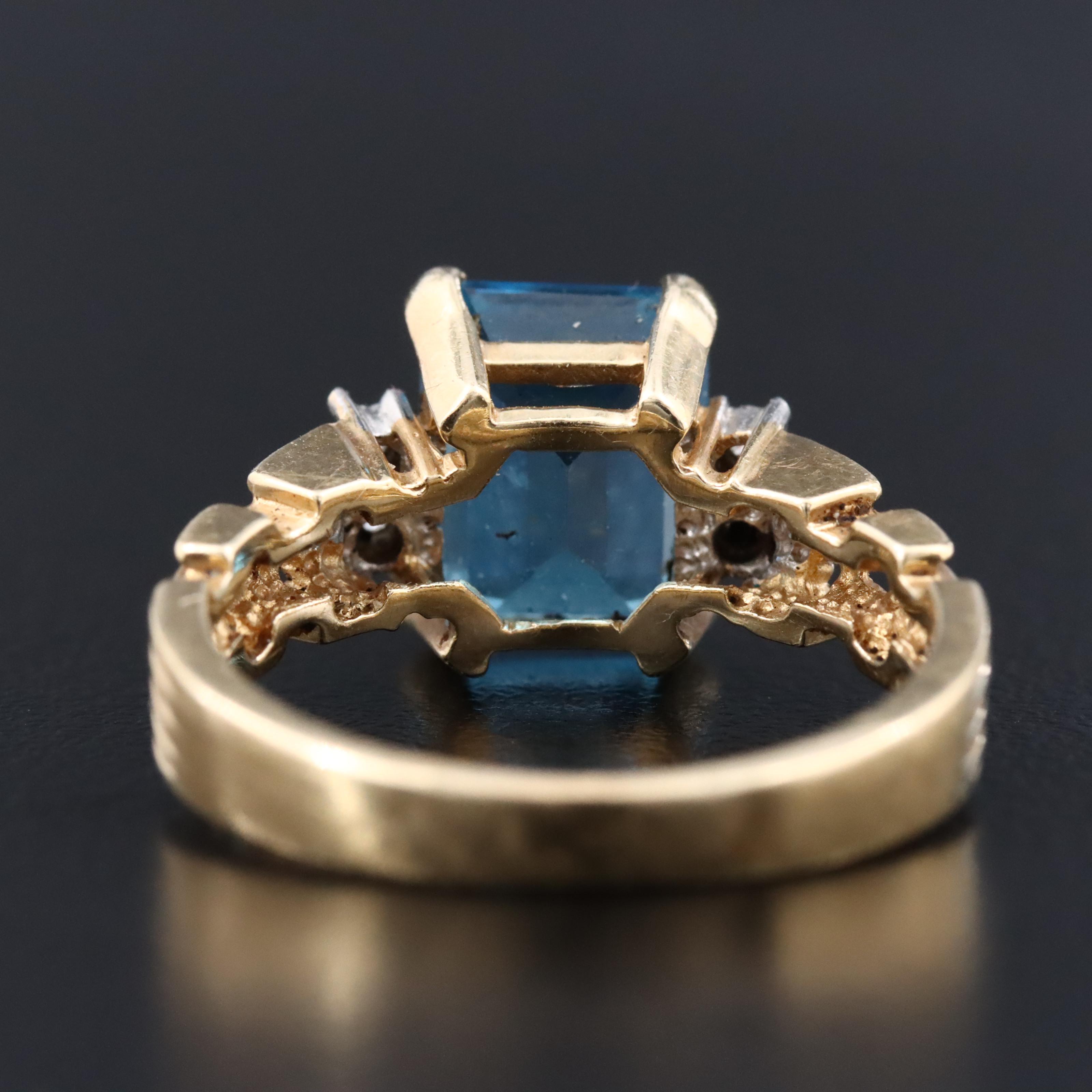 14K Topaz and Diamond Ring