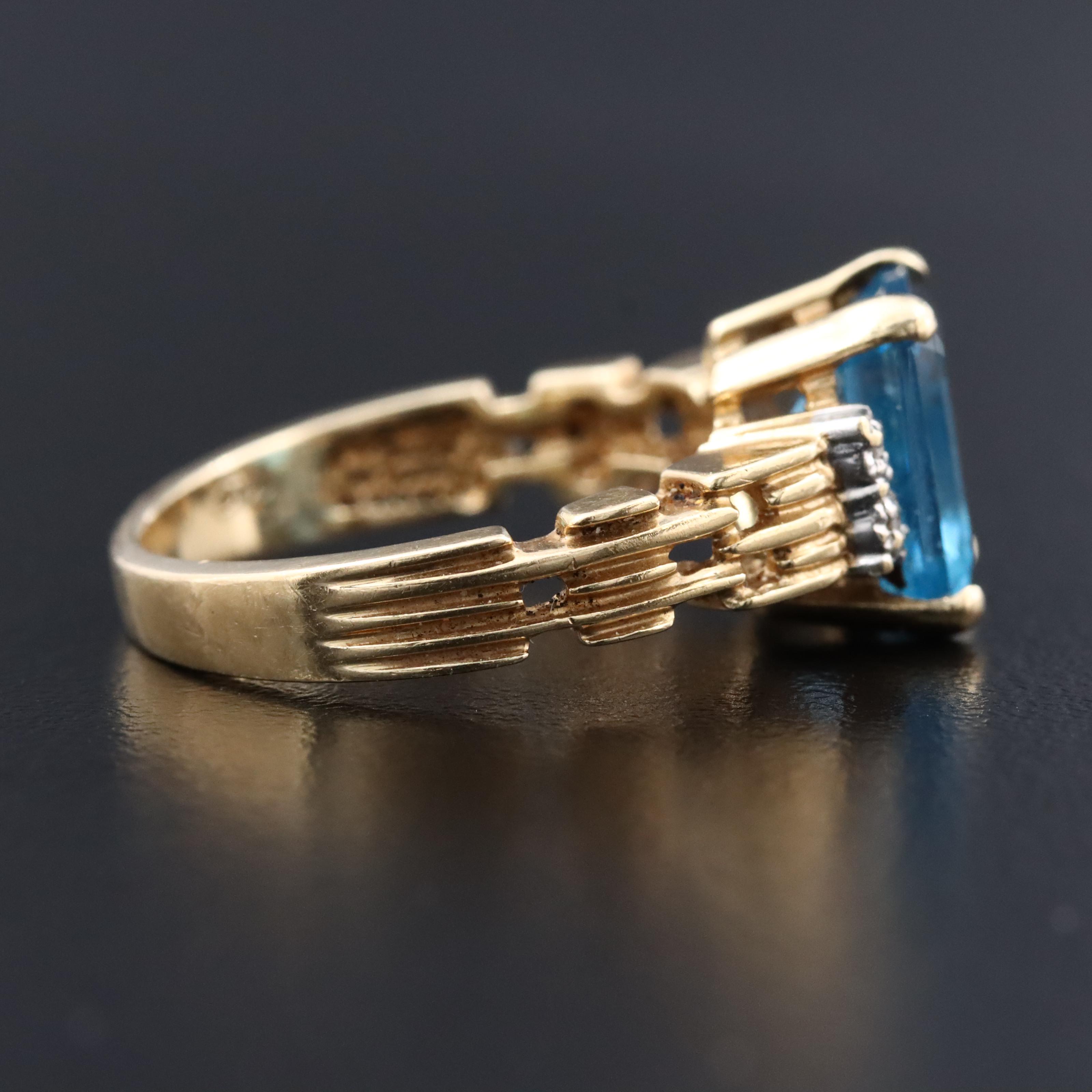 14K Topaz and Diamond Ring