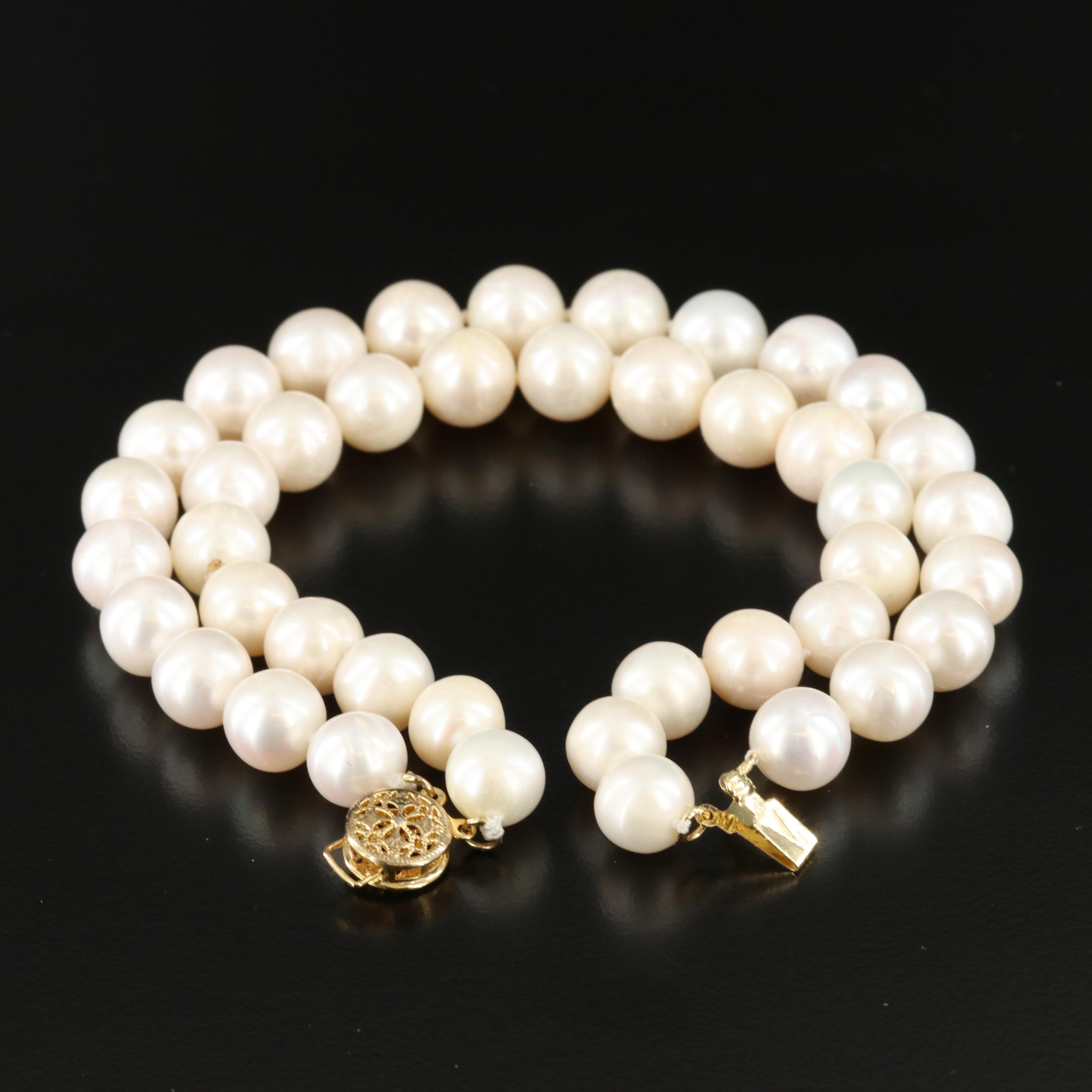 Pearl Double Row Bracelet with 14K Clasp