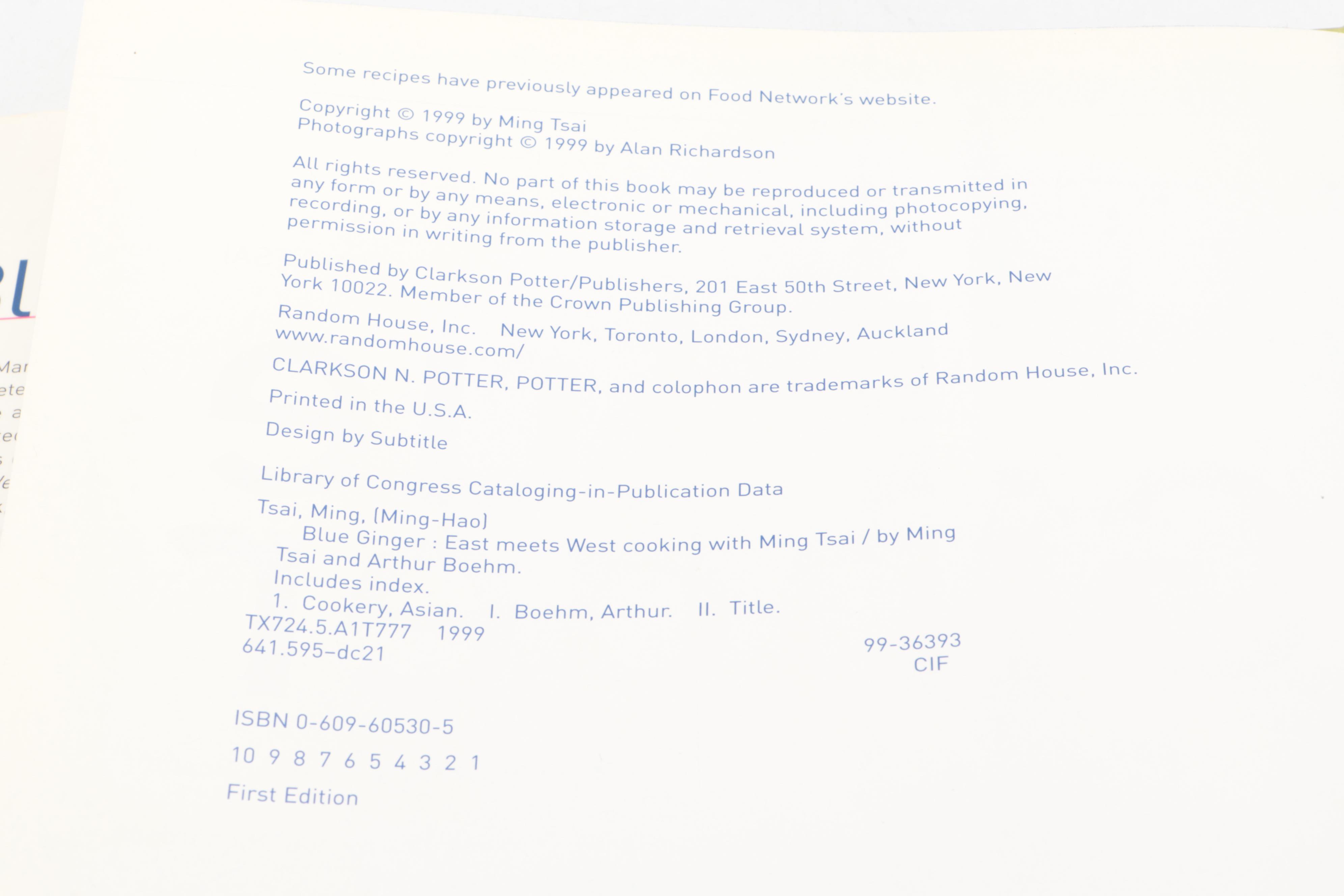 First Edition "Blue Ginger" by Ming Tsai and Arthur Boehm with Nutribullet Book