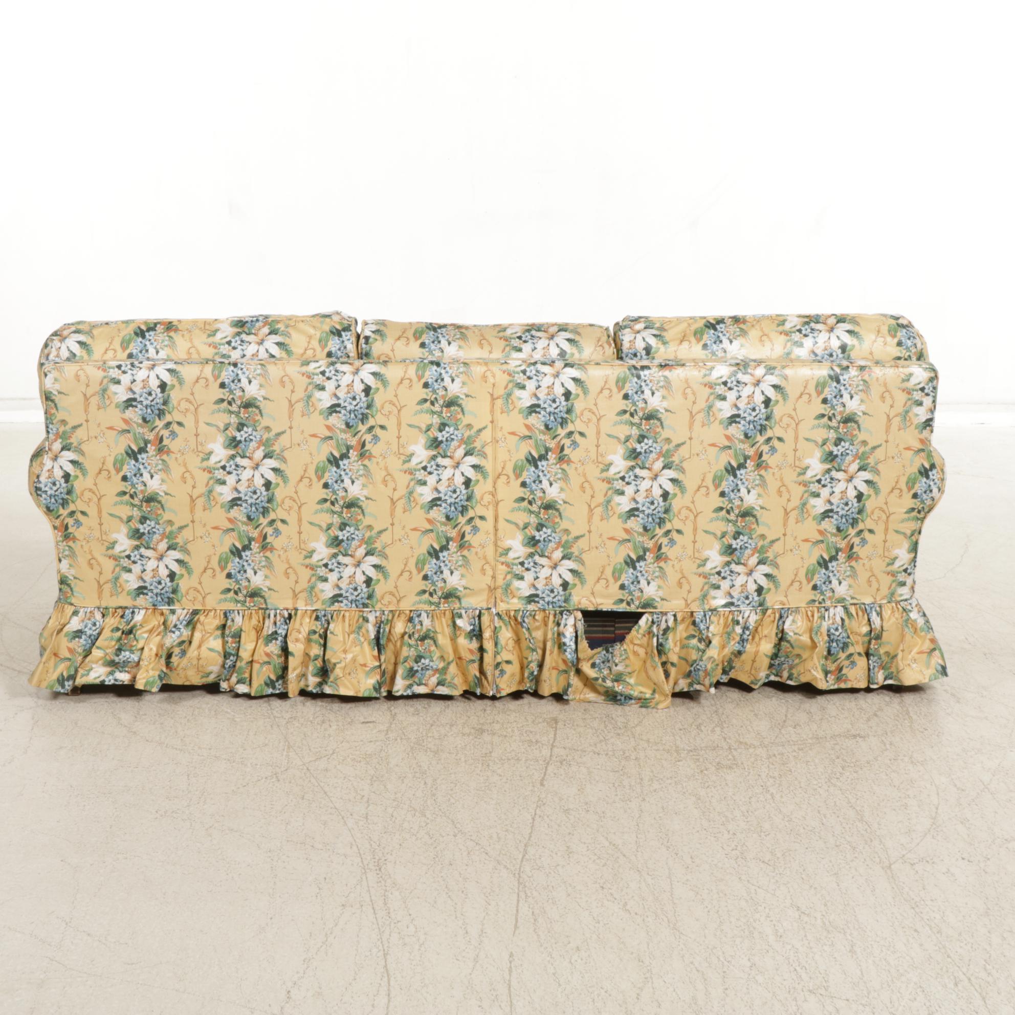 Berne Furniture "St. James Collection" Sofa with Floral Slip-Cover