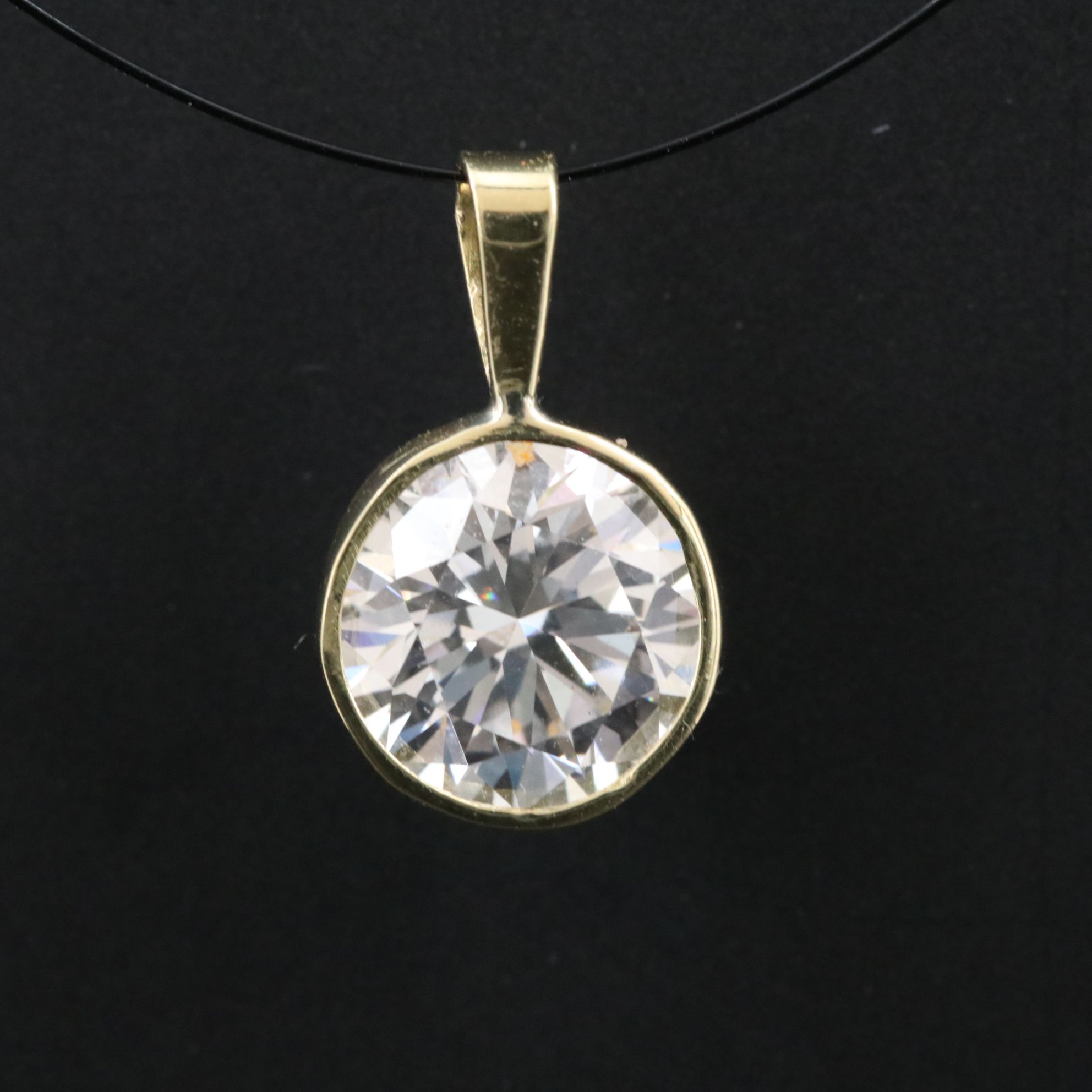 14K 1.50 CT Lab Grown Diamond Solitaire Pendant with IGI Report