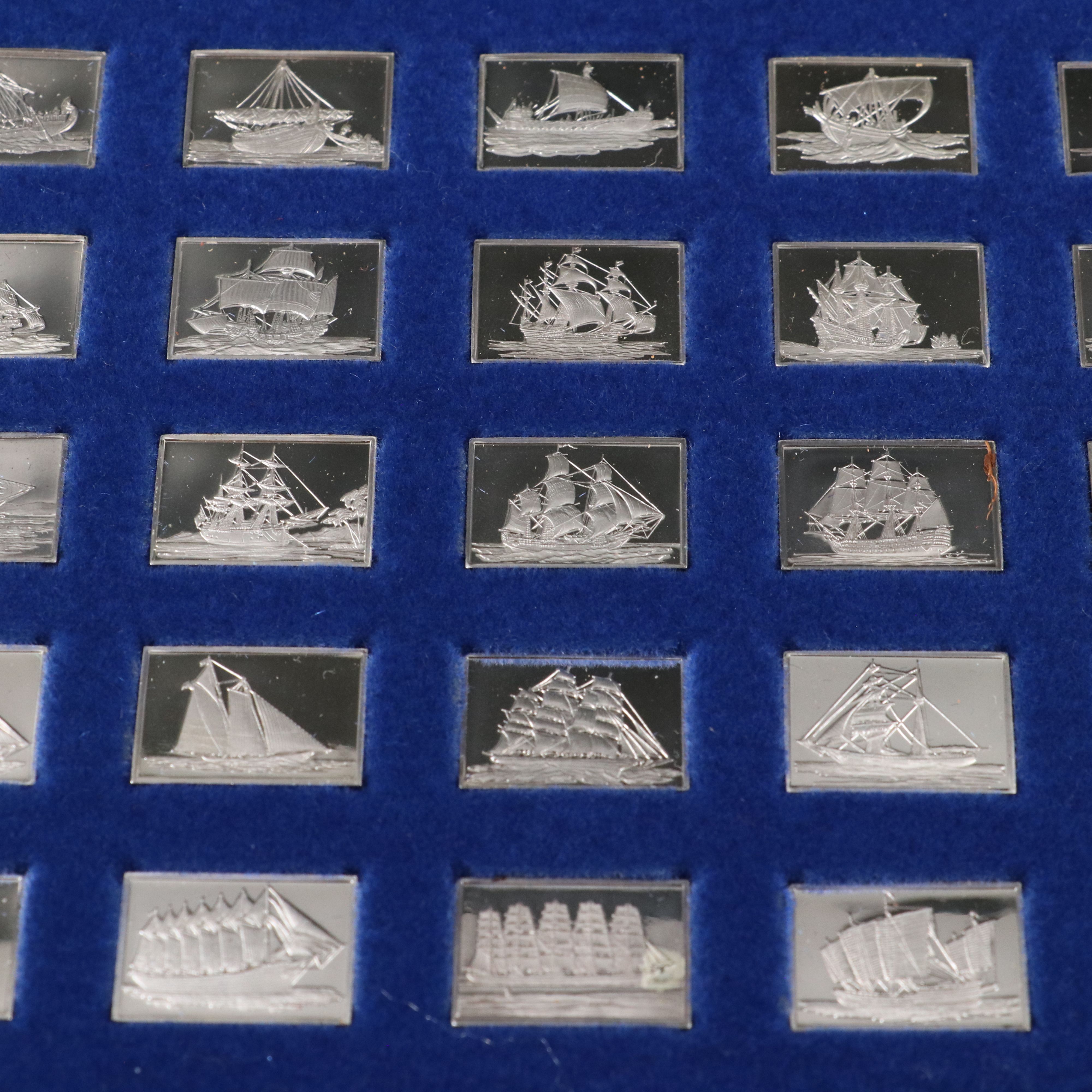 Franklin Mint "Great Sailing Ships of History" Sterling Silver Ingot Collection