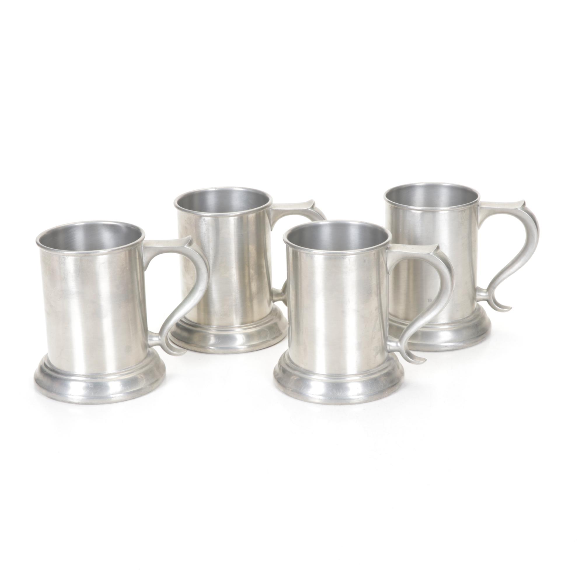 Reed & Barton Rufus Dunham Reproduction Pewter Pitcher with Tumblers and Tray