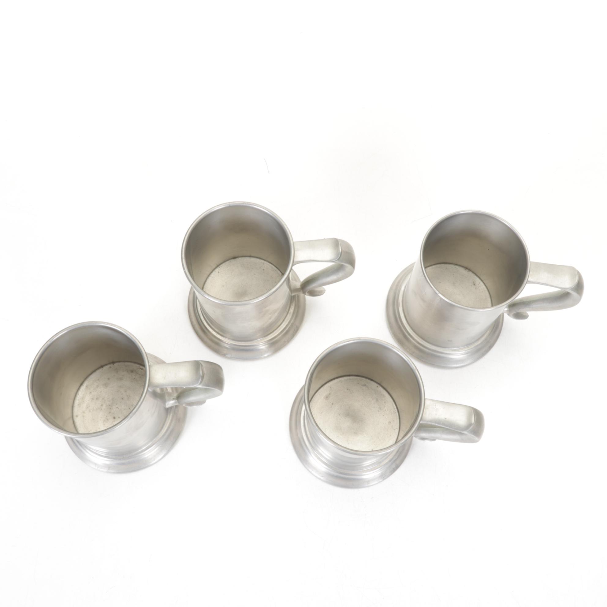 Reed & Barton Rufus Dunham Reproduction Pewter Pitcher with Tumblers and Tray