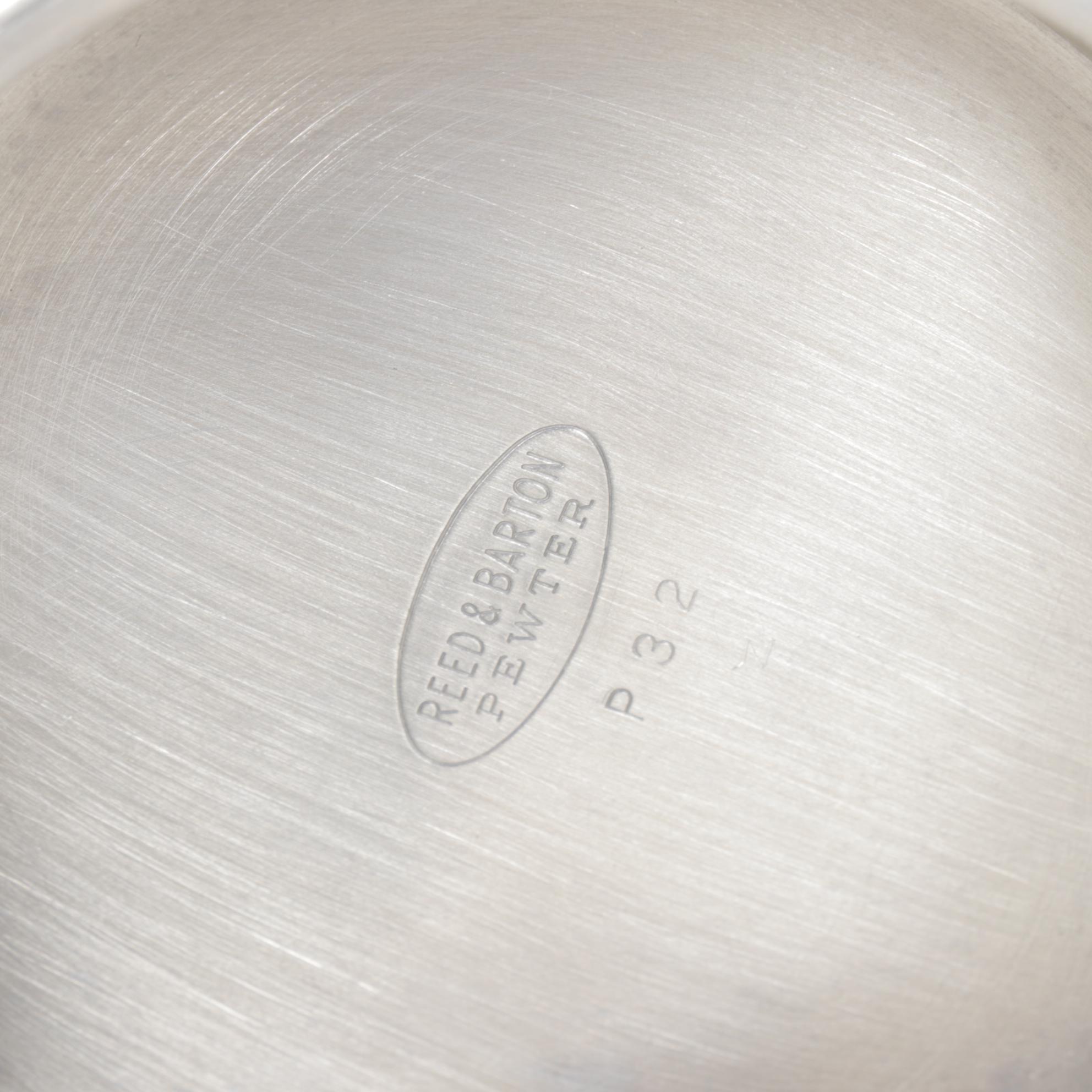 Reed & Barton Rufus Dunham Reproduction Pewter Pitcher with Tumblers and Tray